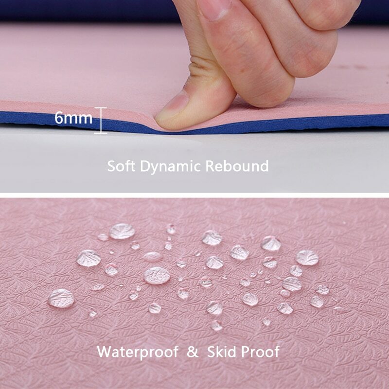 TPE Yoga Mat New 6mm Beginner Non-slip Mat Yoga Sports Exercise Home Fitness Gym