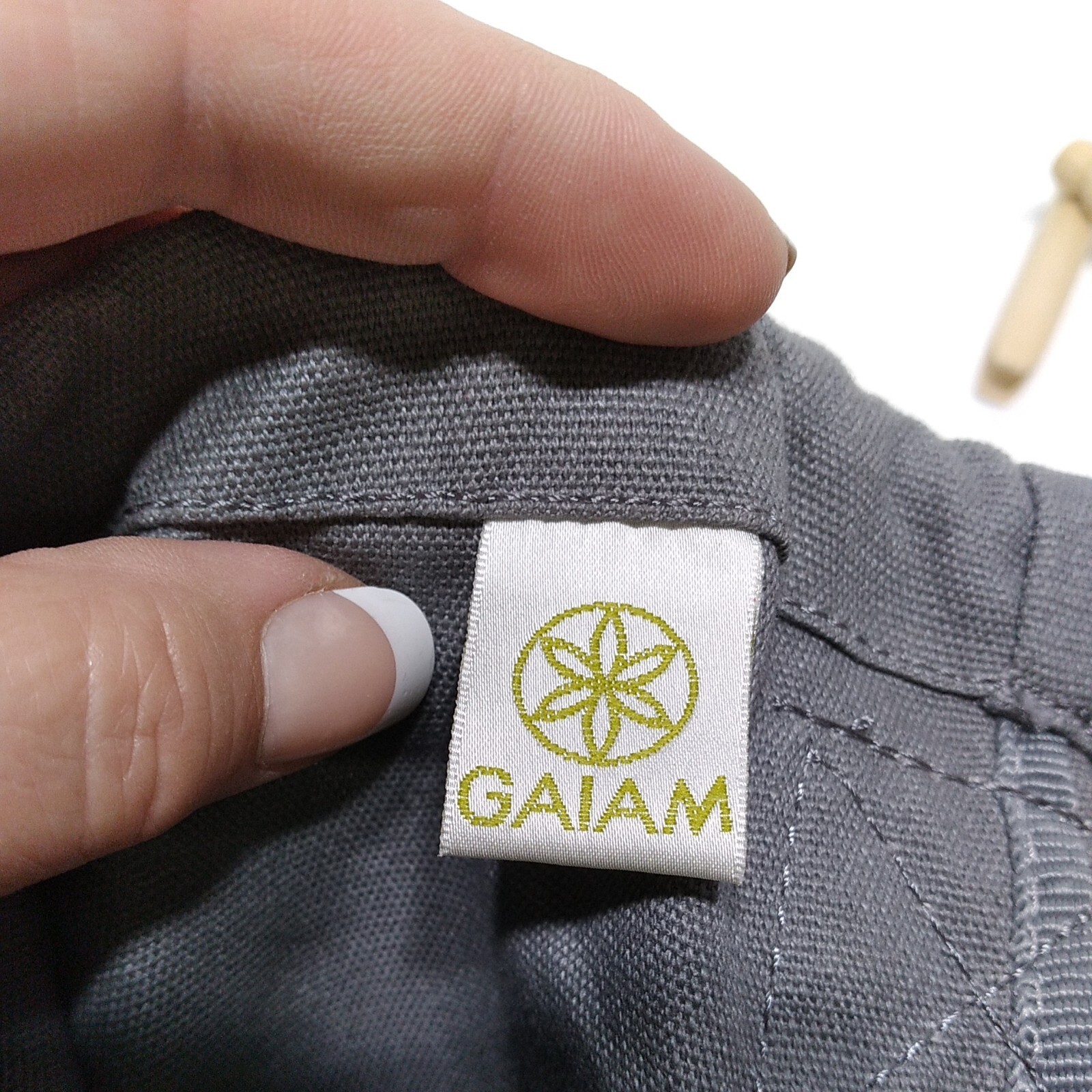 Gaiam Blue Gray Embroidered Floral Yoga Mat BAG-ONLY