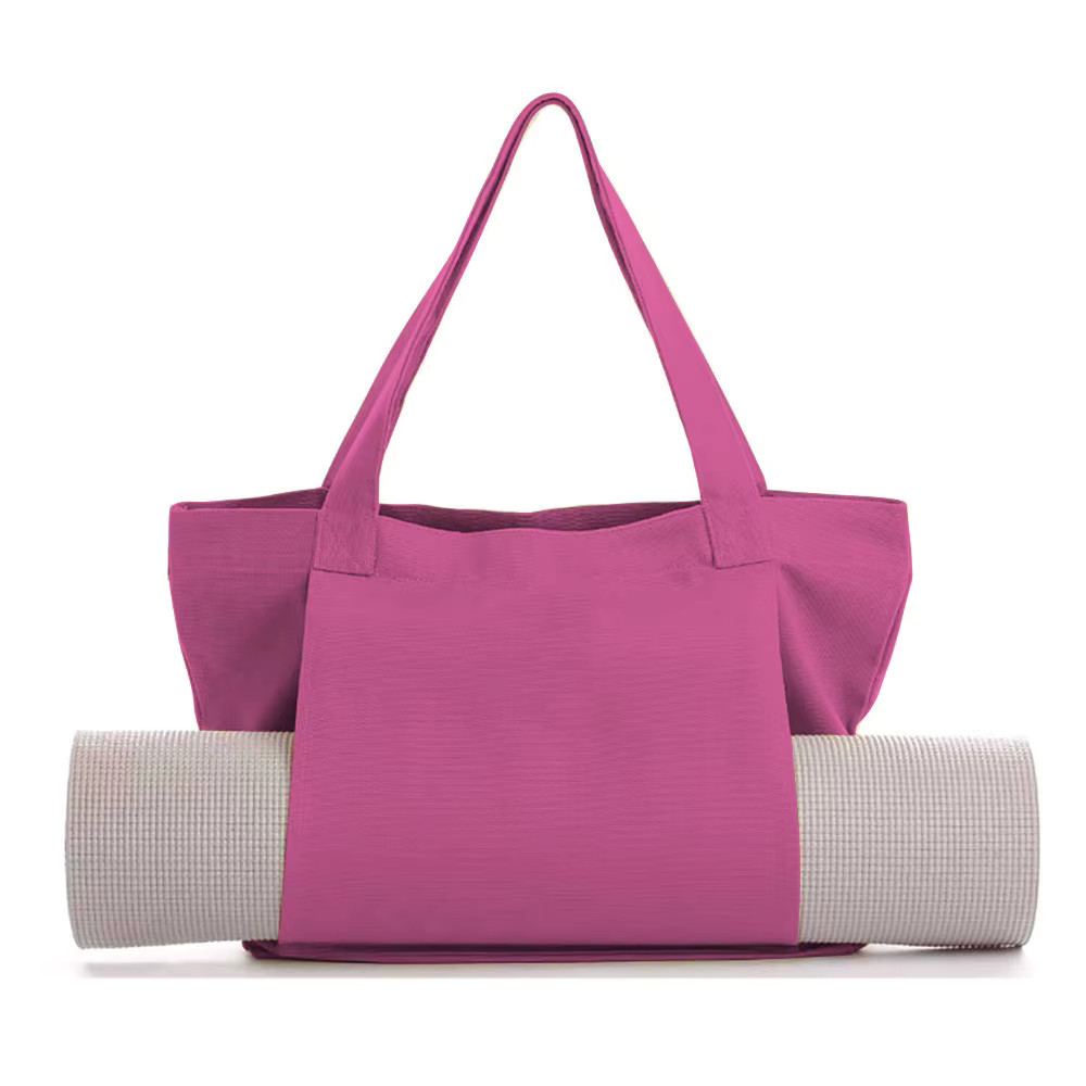 Canvas Yoga Tote Bag with Exterior Sleeve for Yoga Mat; 5 Colors to Choose from