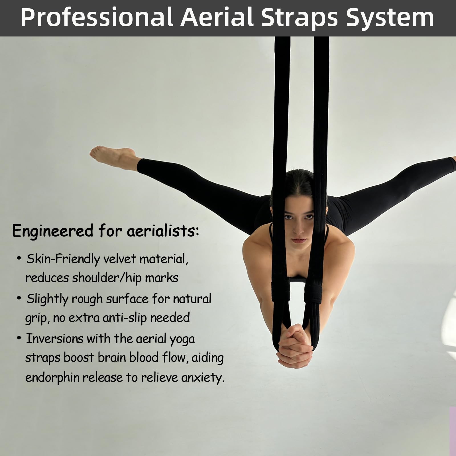 PRIOR FITNESS Aerial Straps Kit, 3m/9.8ft Velvet Covers, SGS Certificate Aeri…