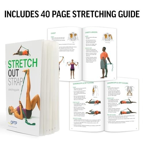 Stretch Out Strap for Flexibility & Mobility – Exercise Book Included, Ideal for