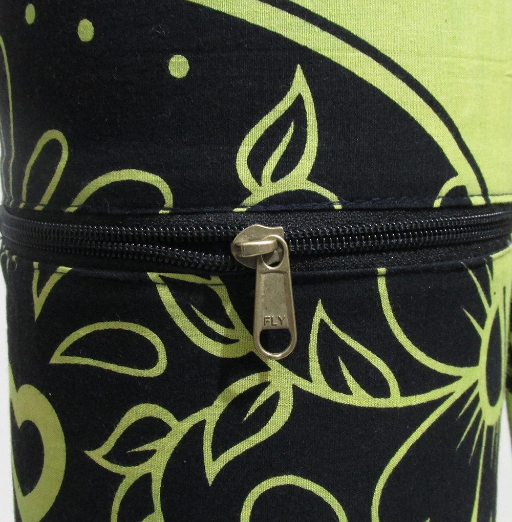 Green Skull Yoga Mat Carrier Bags Hippie Mandala Cotton Bags With Shoulder Strap