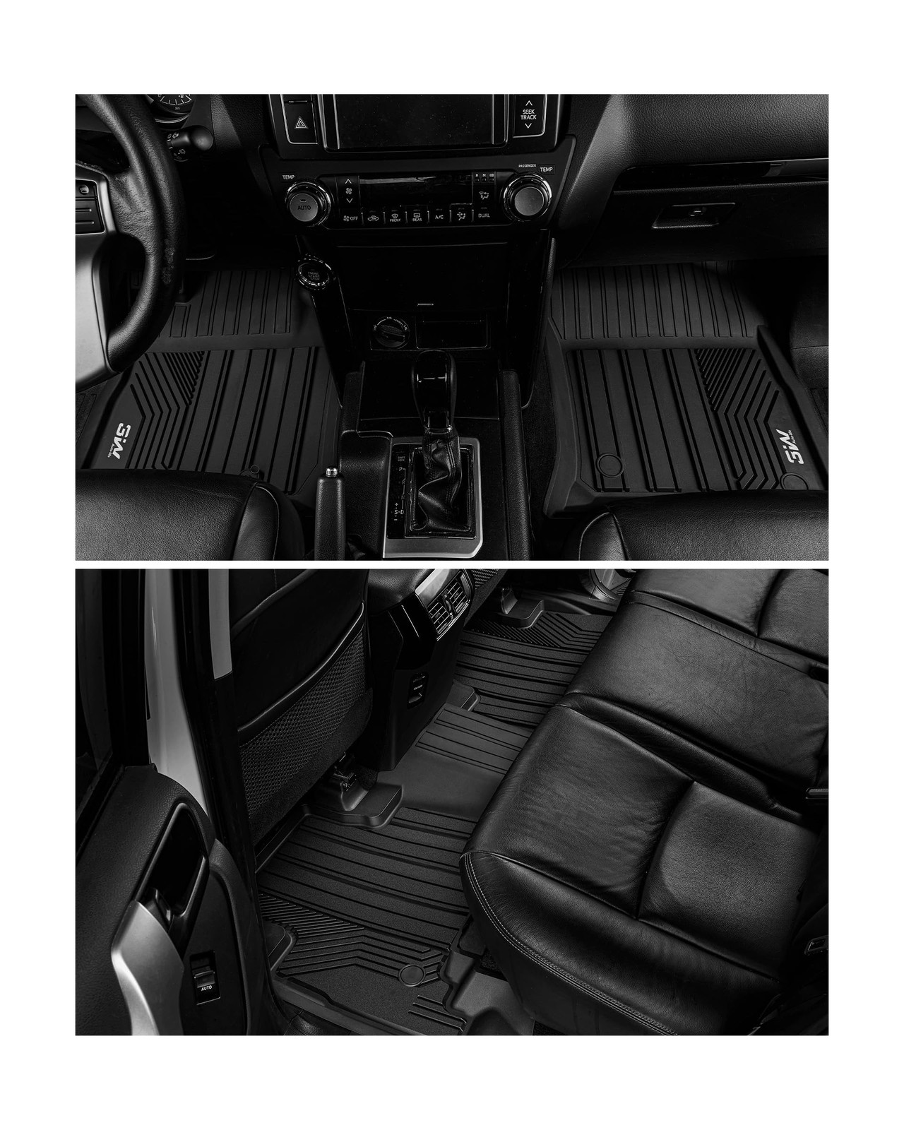 3W Floor Mats for Lexus GX460 2014-2023 (only for 7 seat), TPE All Weather Cu…