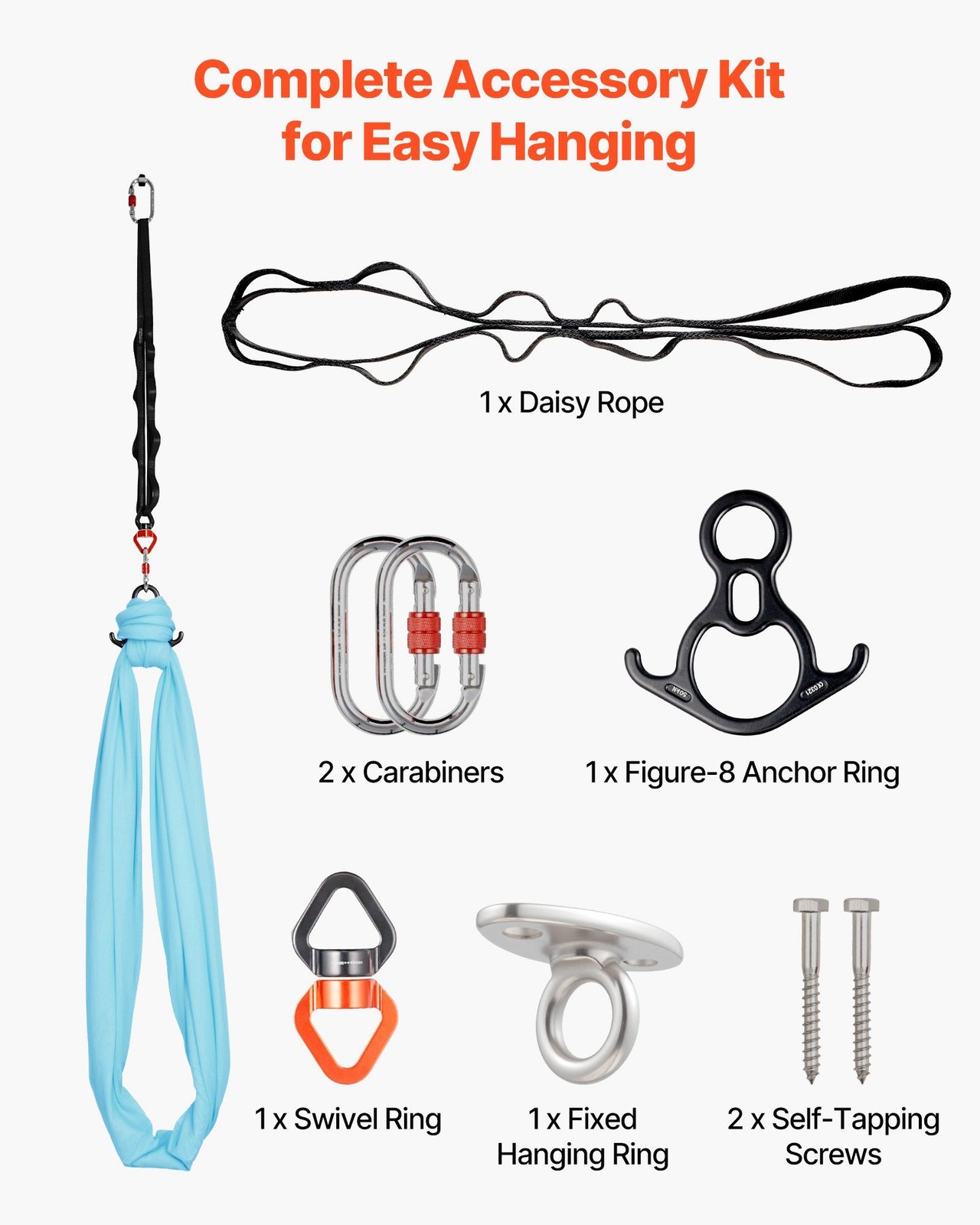 Durable Aerial Yoga Swing 300lb Maximum Load UV Resistant Indoor Outdoor