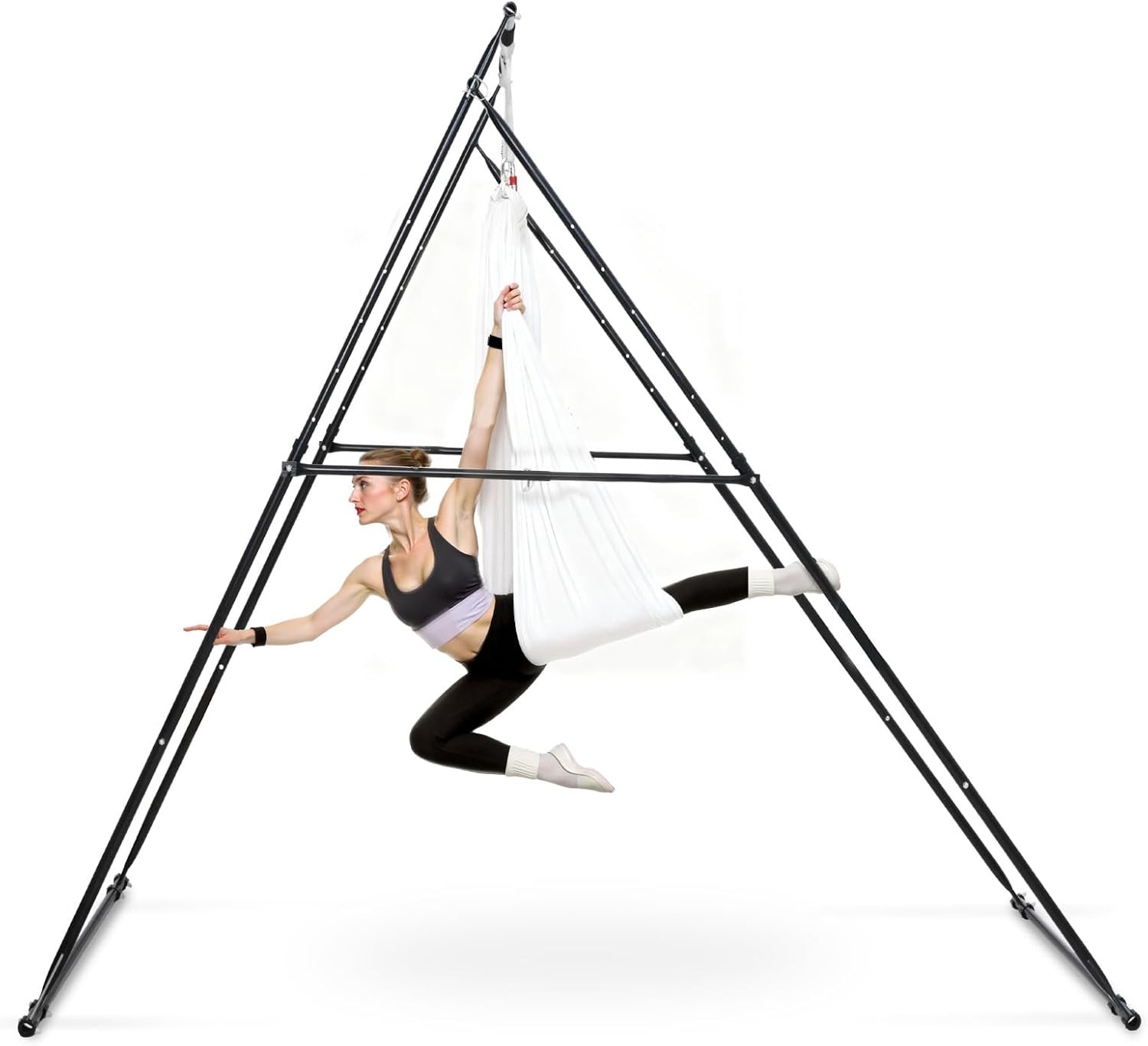 Yoga Stand Frame, 9.6 ft Aerial Silk Swing Stand, Max 551.2 lbs Load Capacity,