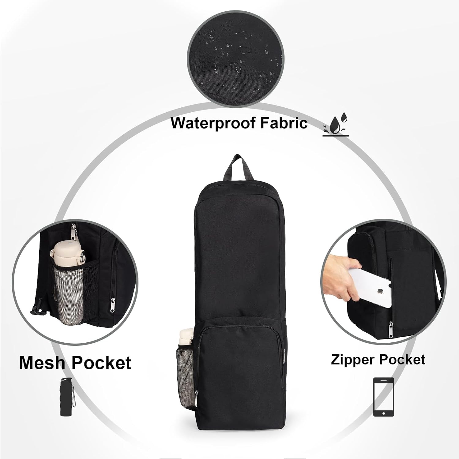 Yoga Mat Bag Carrier Side Mesh Zipper Pocket Exterior Wet Compartment Lightweigh