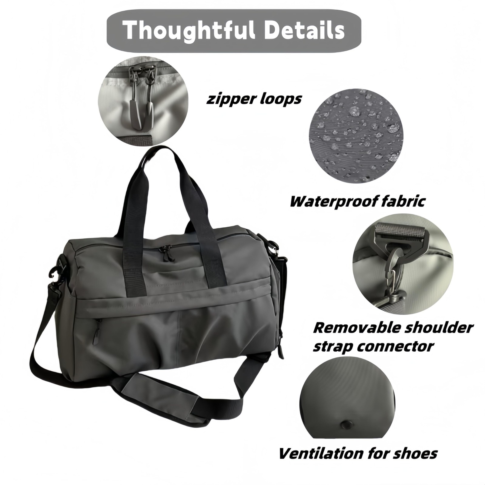 Gym Bag for Women/Men with Shoes Compartment, Small Fitness Sports Bag with W…