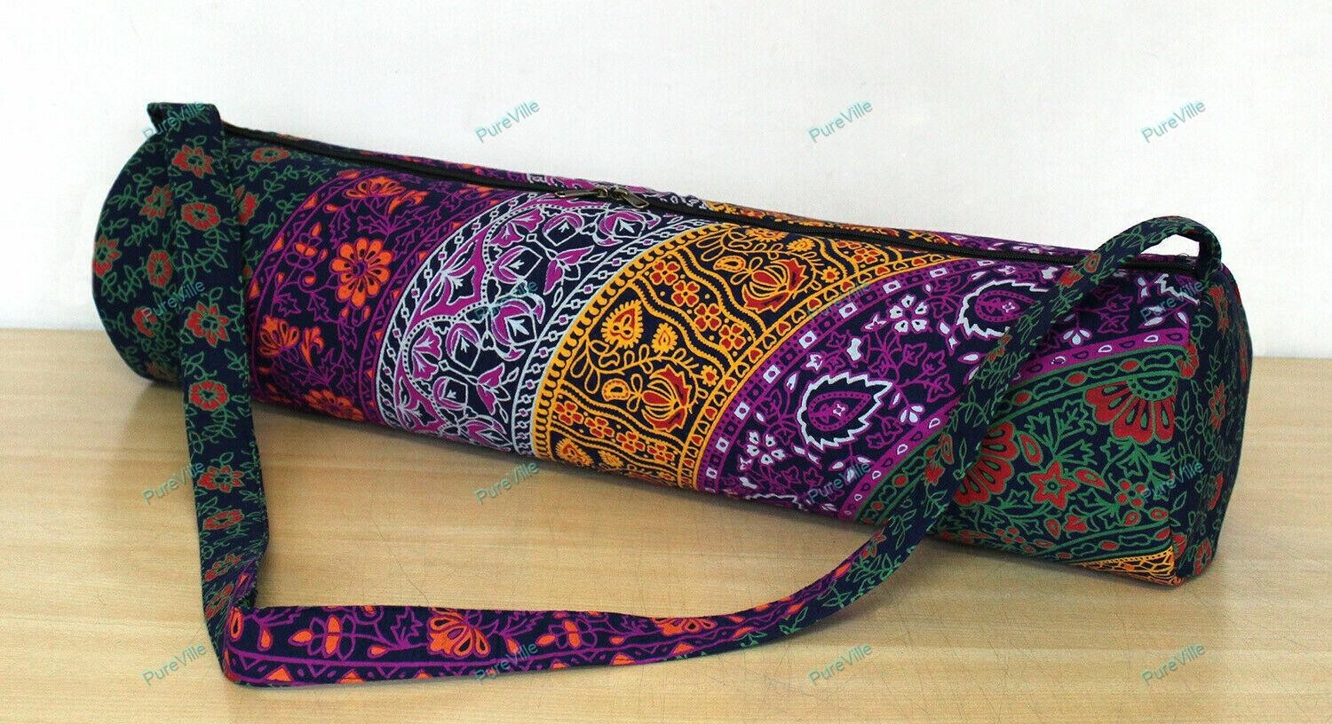 Indian Yoga Mat Carrier Bag Mandala Large Bags With Shoulder Strap Gift Bag
