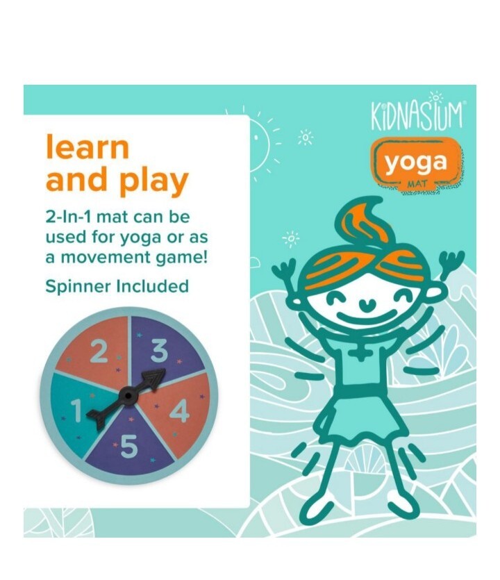Kidnasium Kids Yoga Mat – 60” x 24” Yoga Mat for Kids Oriented 3mm Thick