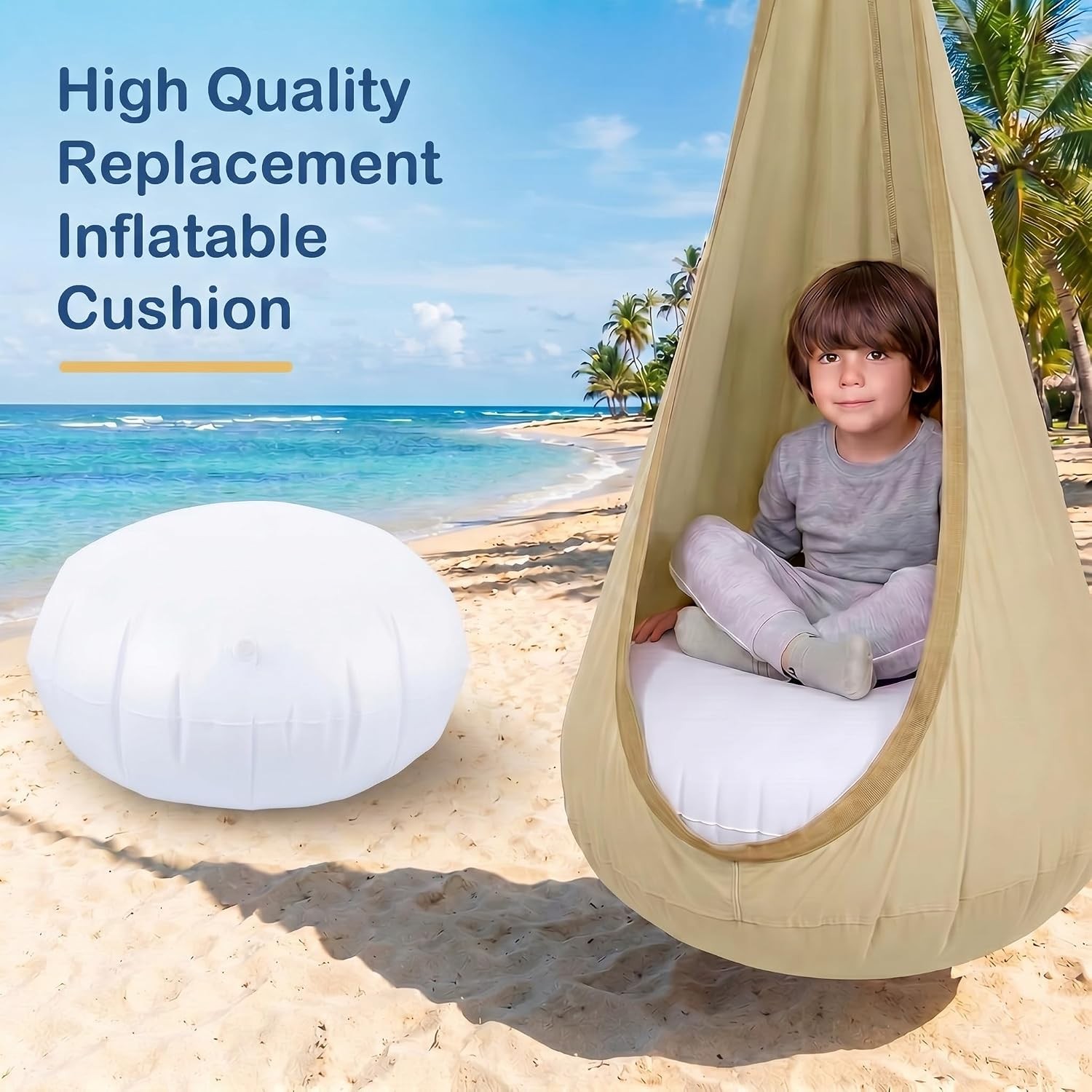 2 Pcs Kids Swing Hammock Pod Chair Replacement Inflatable Cushion 27.5 in
