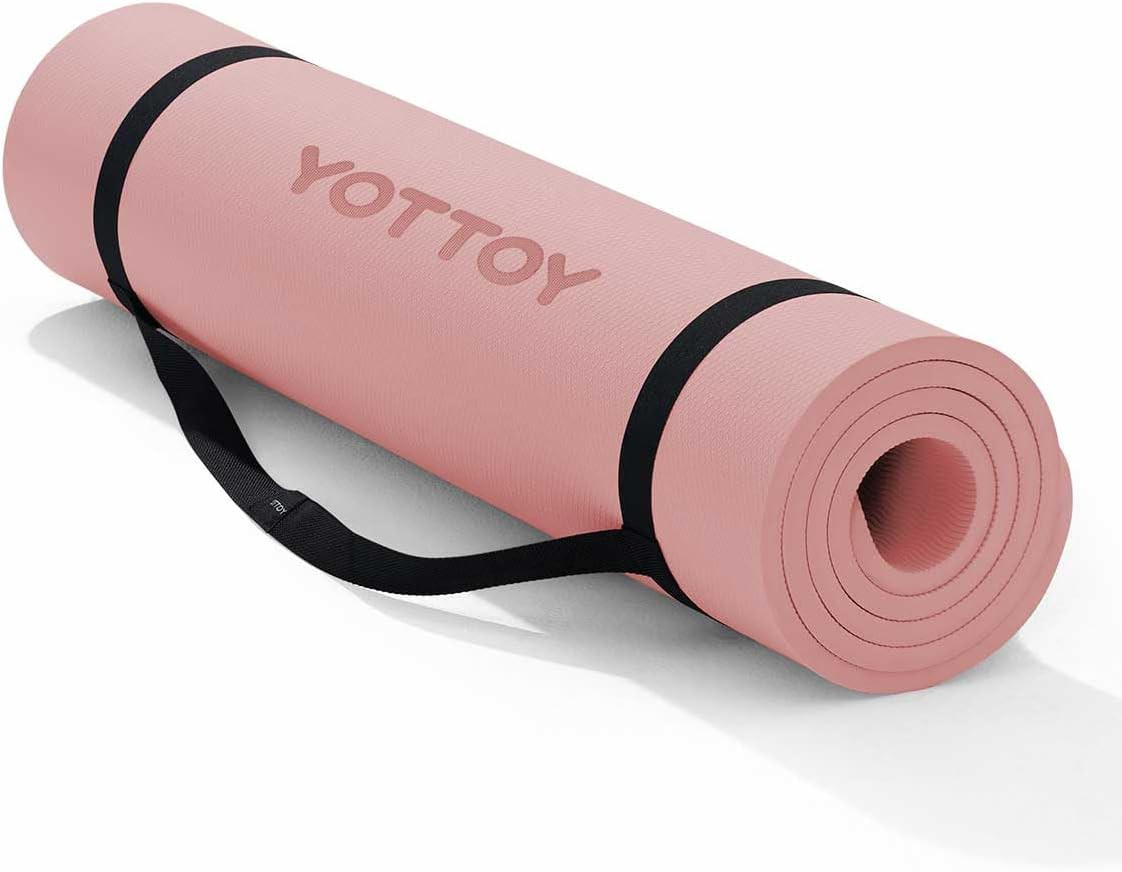 YOTTOY Yoga Mat，Extra Thick Yoga Mat (1/2Inch),Professional TPE Exercise Mat,Non