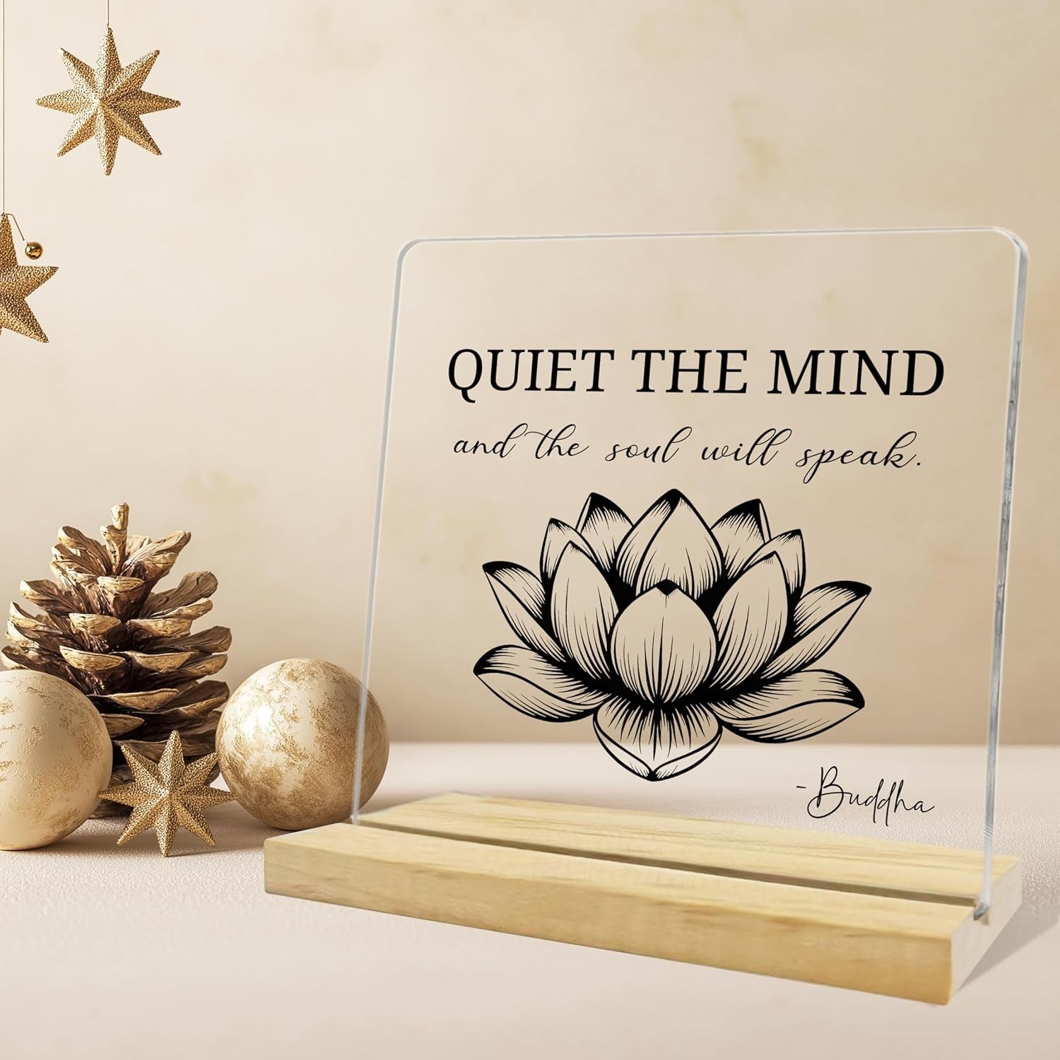 Acrylic Zen Decor 4×4 Inches Inspirational Gift for Meditation Space