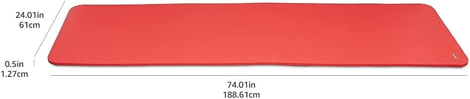 Amazon Basics Extra Thick Exercise Yoga Mat W/ Carrying Strap 74 X 24 X .5 inch