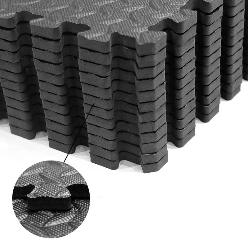 12PCS 30*30Cm Sports Protection Gym Mat EVA Leaf Grain Floor Mats