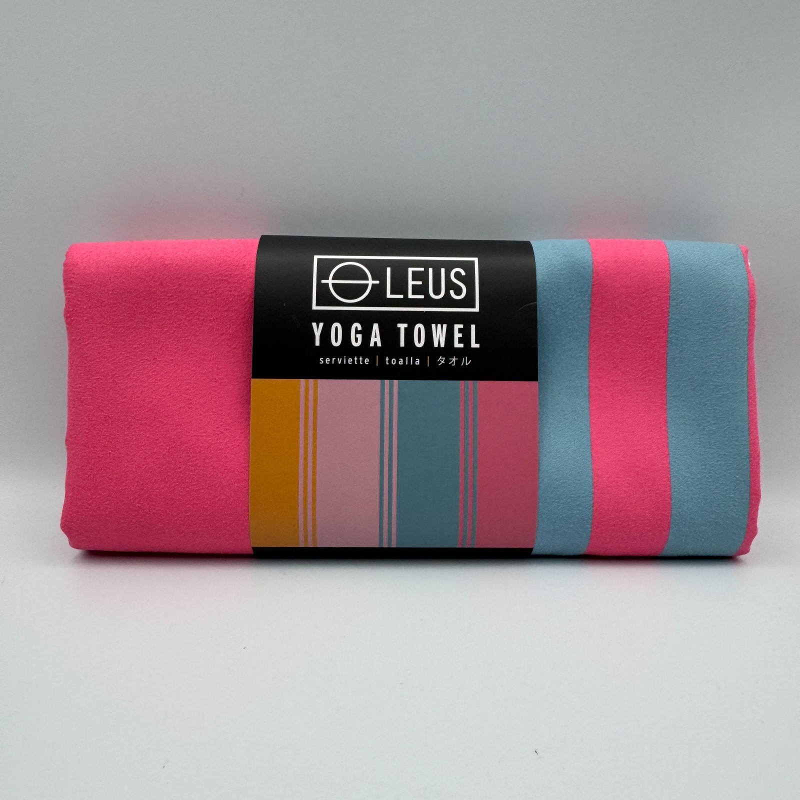 Leus Yoga Eco Towel Zuma Microfiber Antimicrobial Yellow Pink Blue Stripe 68×24