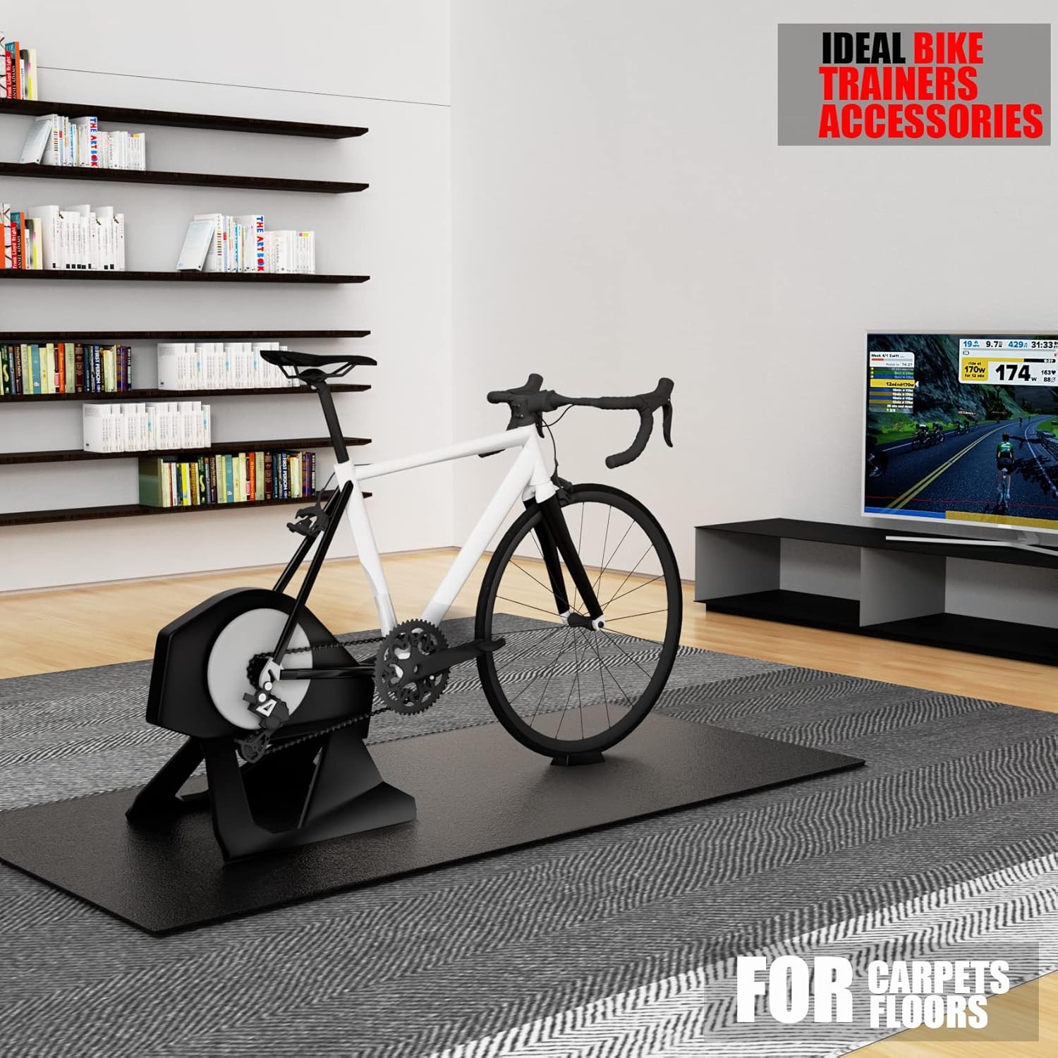 Bike Mat Compatible with Peloton Bike,Elliptical,Treadmill Mat, 6mm Thick, Under