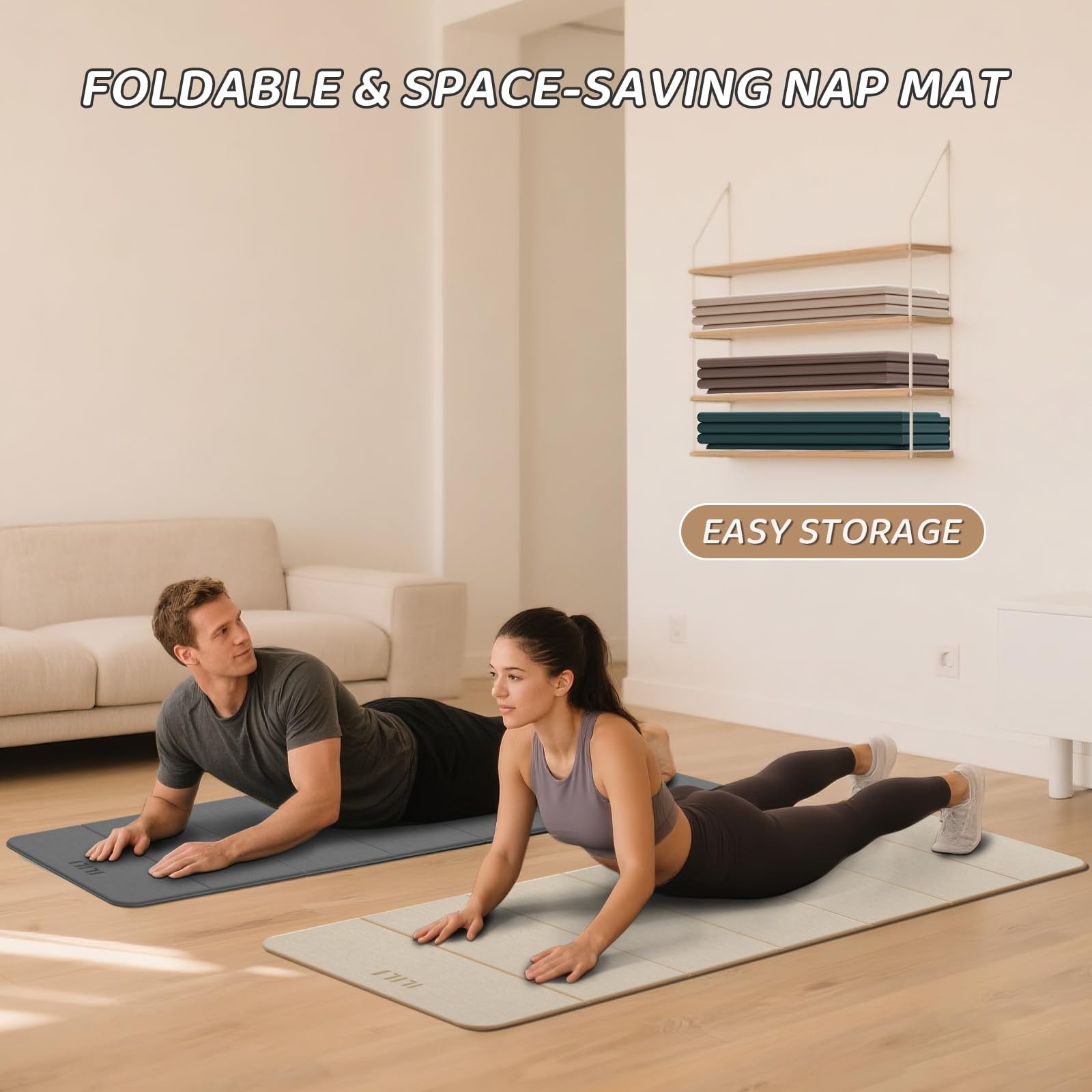 Foldable Yoga Mat 71 * 24 * 0.3 » – TPE Non-Slip Fitness Mat for Home，Waterpr…