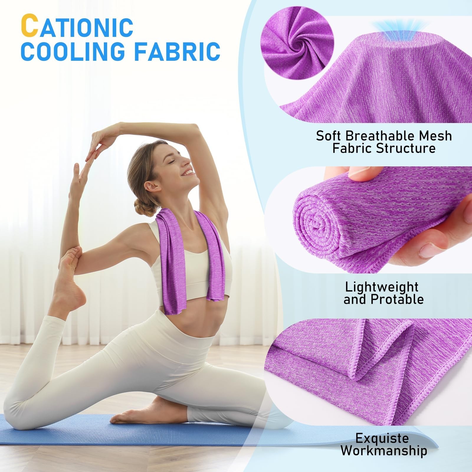 Pleneal Cooling Towels – 6 Pack Cooling Towel (40&Prime;x12&Prime;), Ice Gym Towels for W…