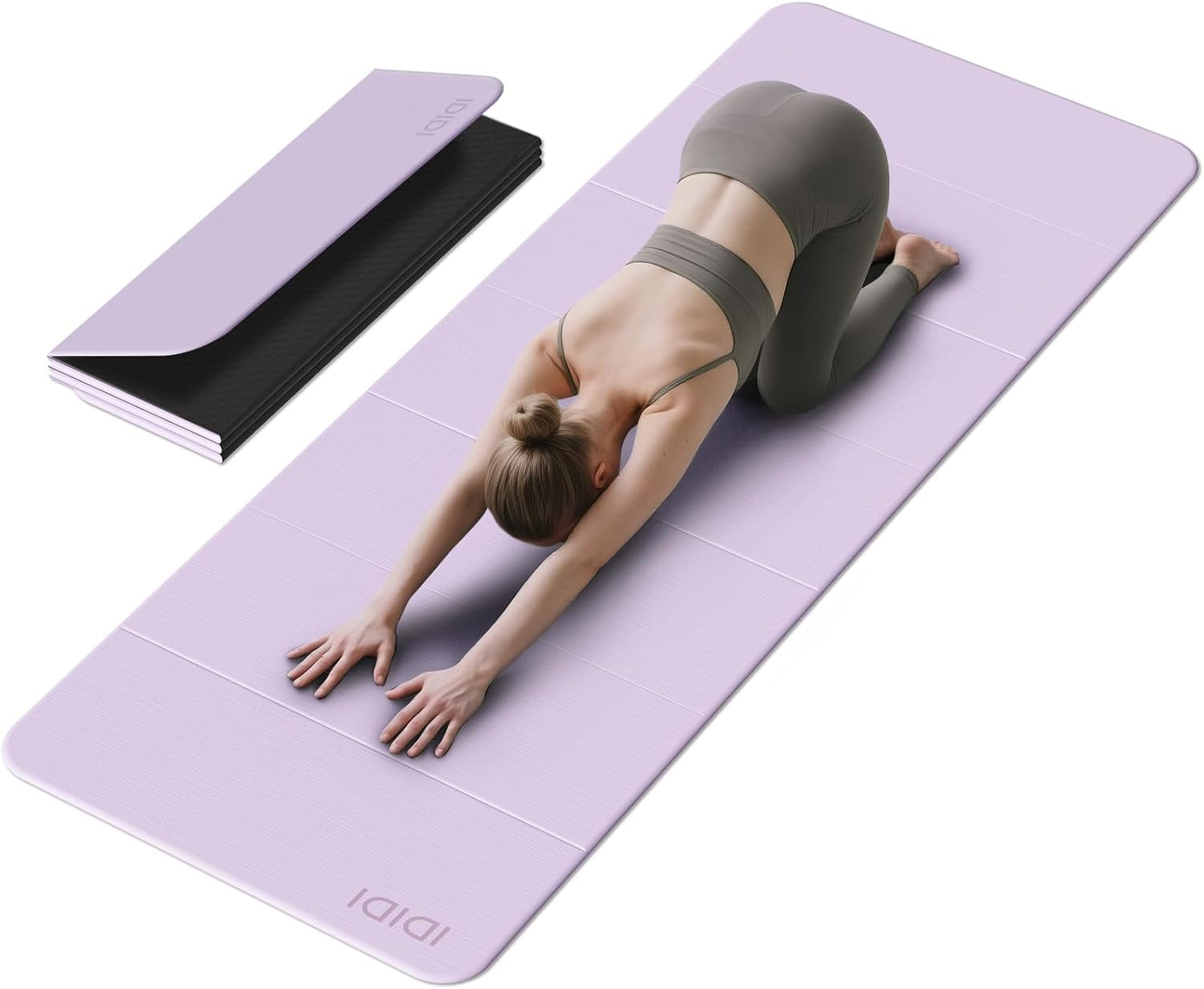 Extra Large Foldable Yoga Mat 74&Prime;x31.5&Prime;, 8mm Non-Slip, Portable for Home & Trave