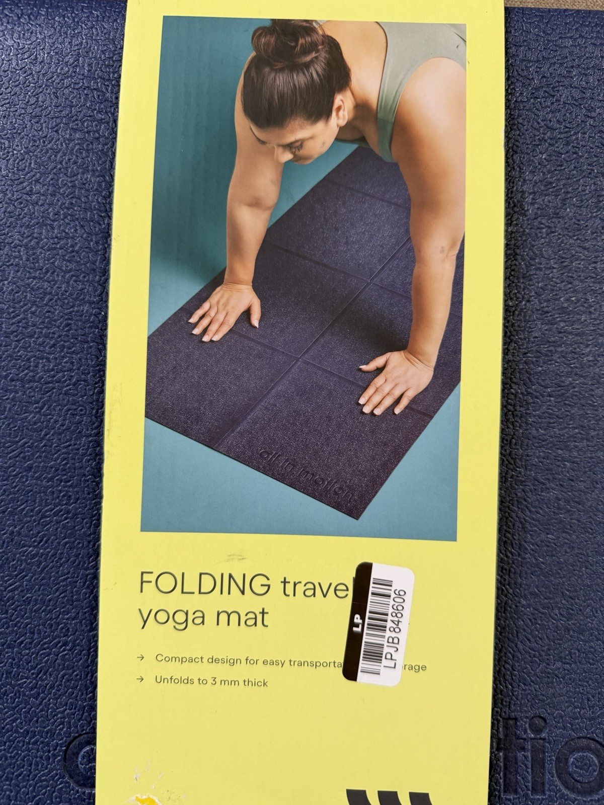 ALL IN MOTION FOLDING TRAVEL YOGA MAT NAVY 3MM BLUE – SOLID PATTERN – BLUE