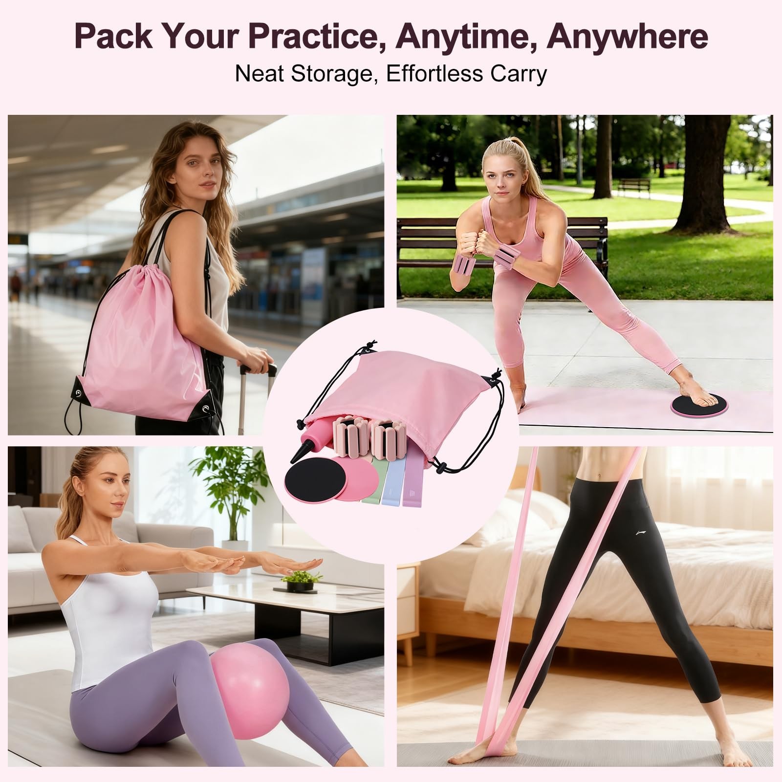 Pilates Kit, Home Pilates Workout Kit for Women, Pilates Equipment with Pilat…