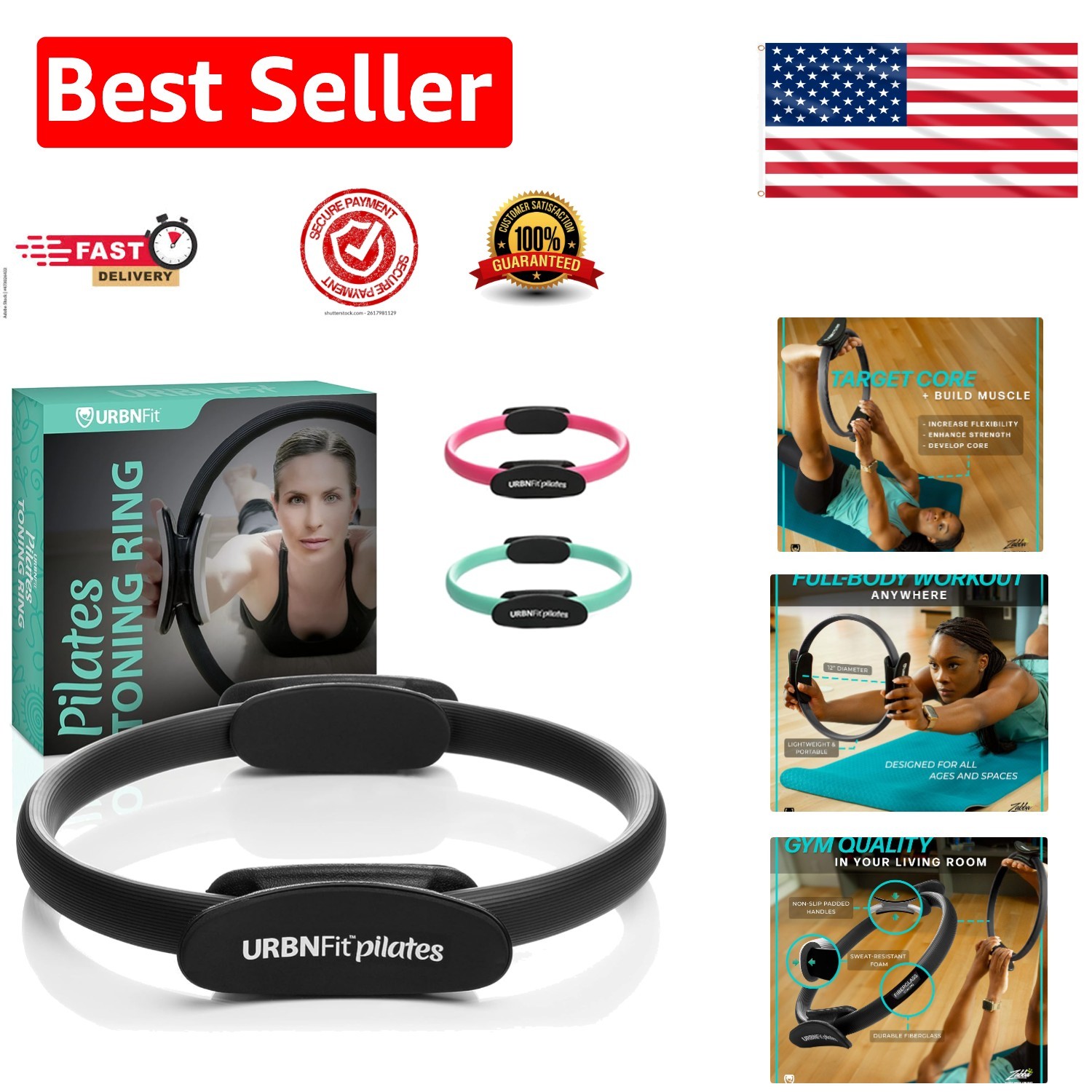 Sculpt Your Body with 12&Prime; Pilates Ring – Foam Pads & Exercise Guide Included