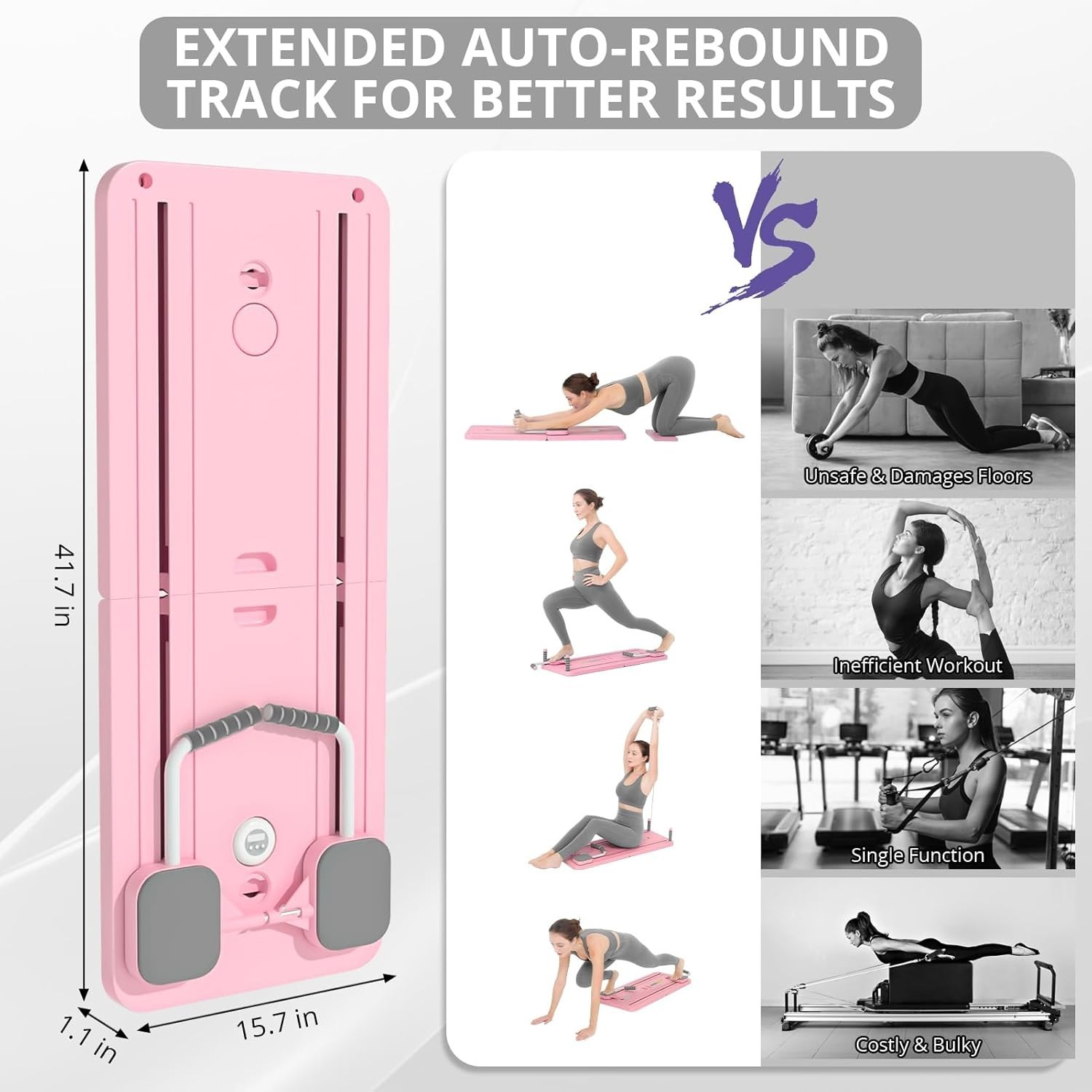 Pilates Board – Pilates Reformer Set, Multi-Purpose Foldable Pilates Reformer…