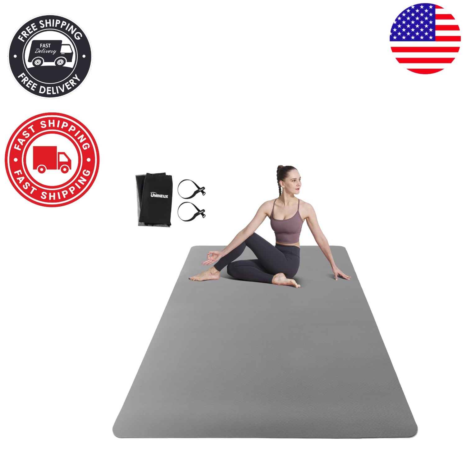 Oversized Yoga Mat 72&Prime; x 48&Prime; Extra Thick TPE – Perfect for Comfortable Workouts