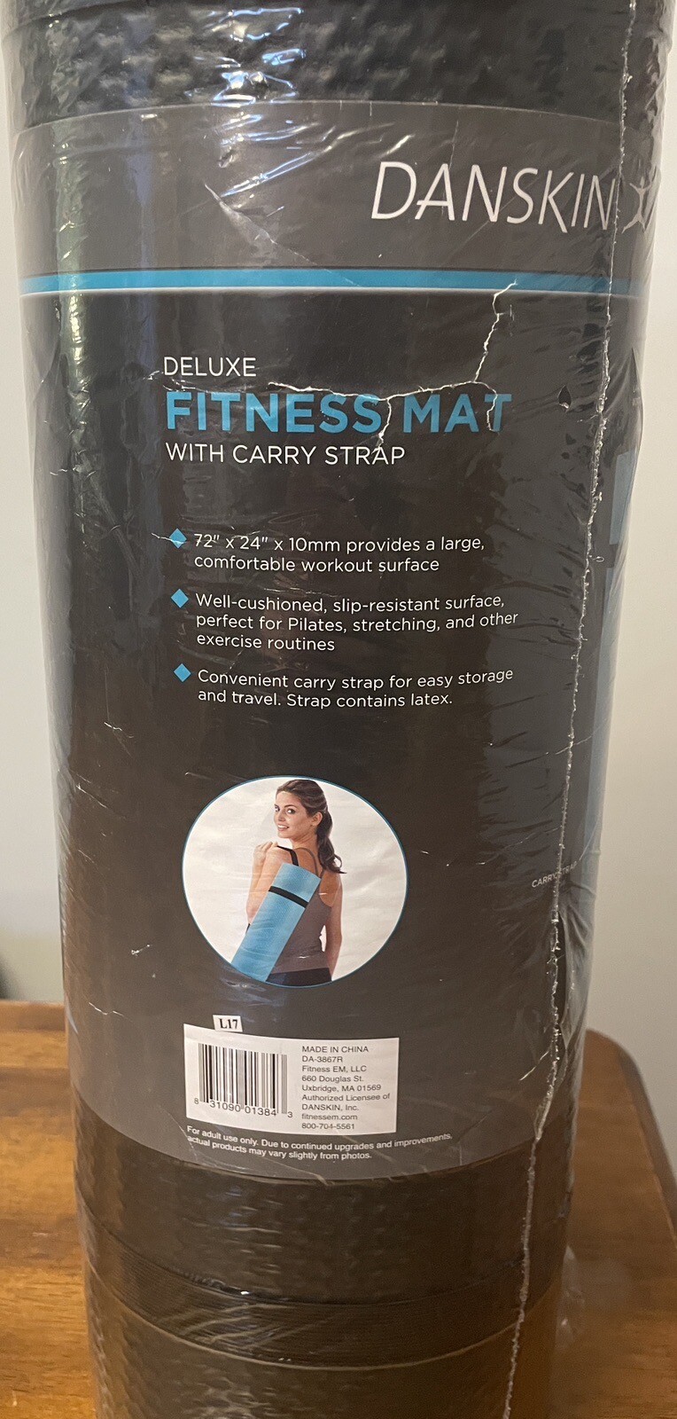 Danskin Deluxe Fitness Mat W/ Carry Strap 72&Prime;x24&Prime;x10mm