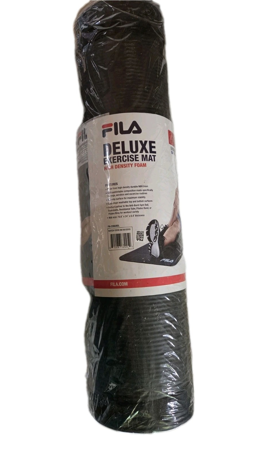 FILA Deluxe Thick Yoga Mat Fitness & Exercise Mat & Yoga Mat W/ Strap NEW