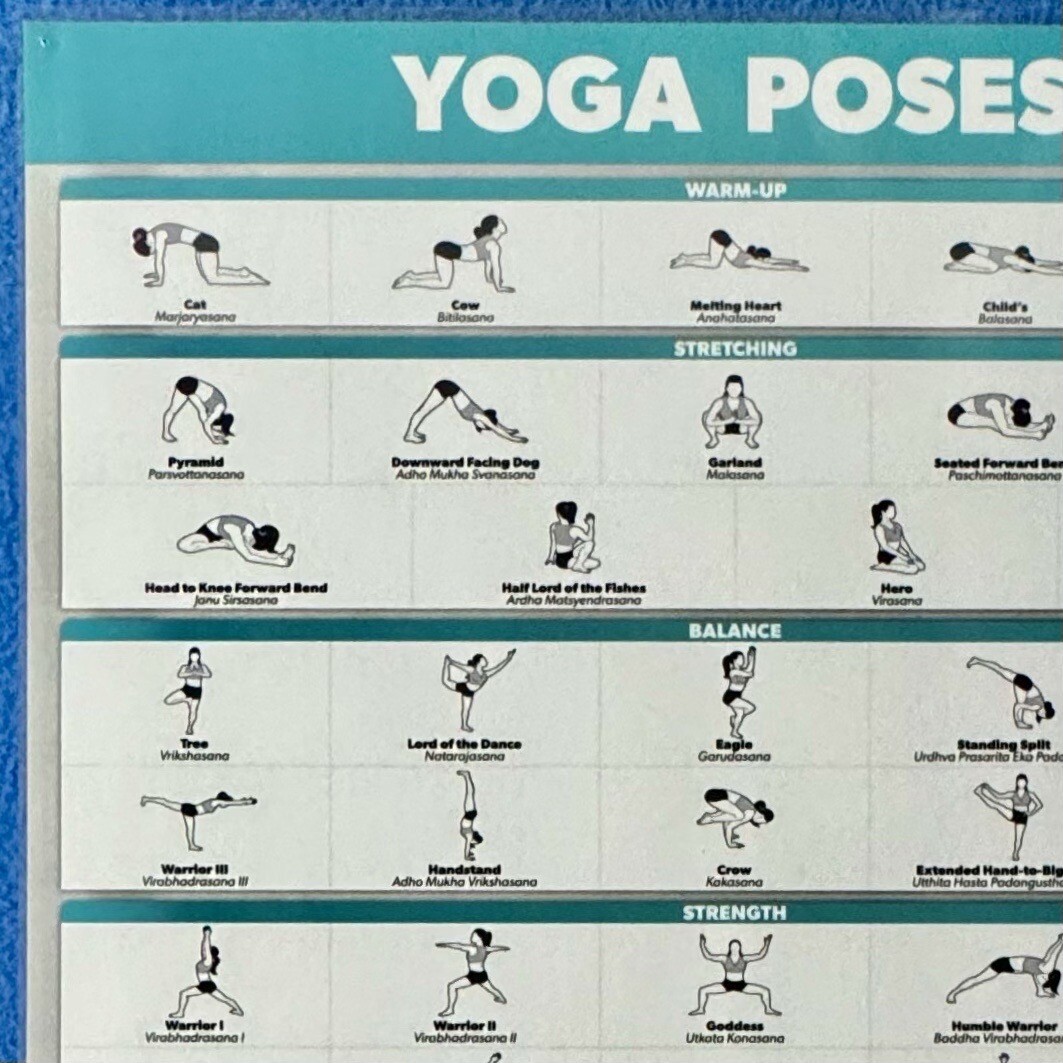 QuickFit Yoga Posters 4 Posters Stretching Warm-up Exercise Palace Learning