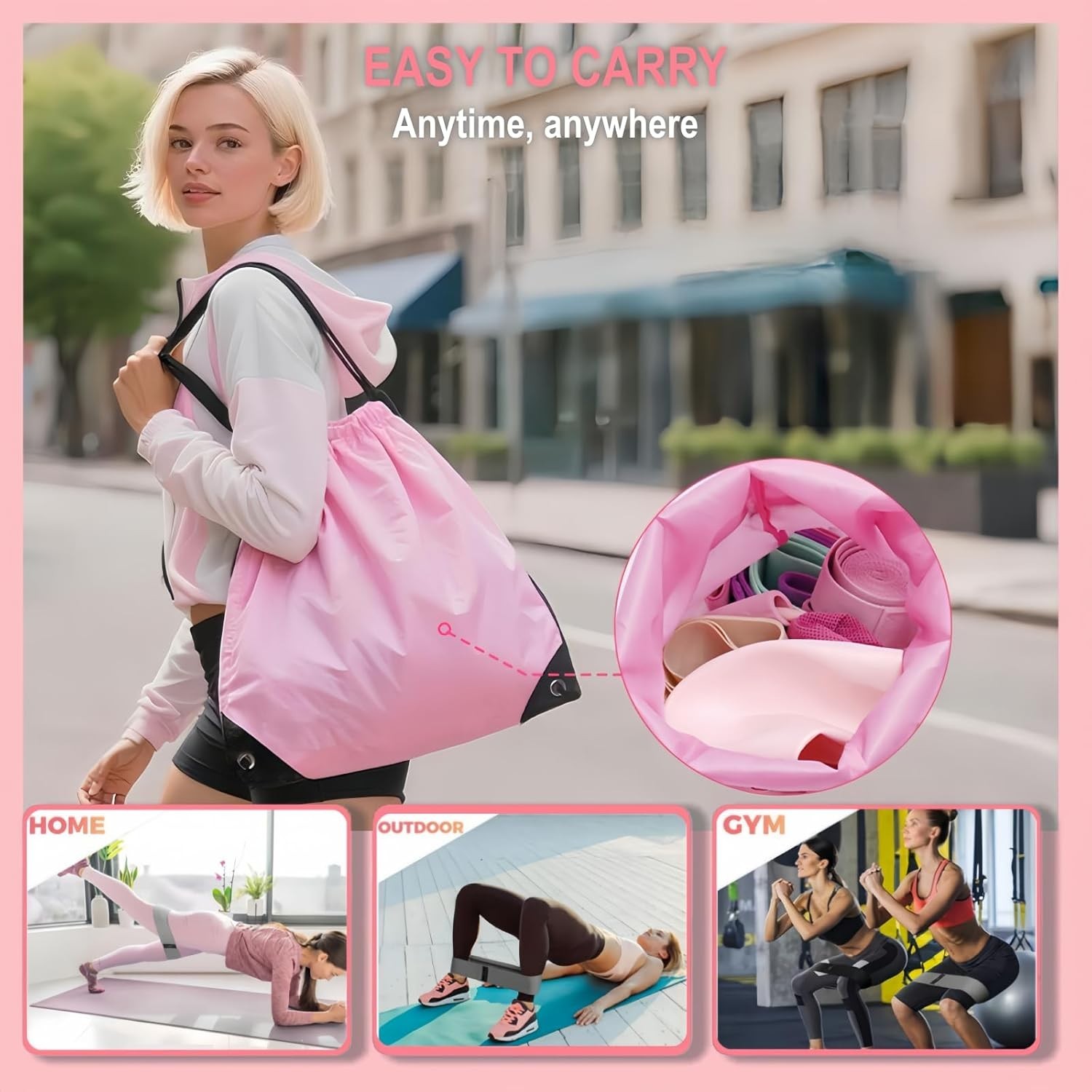 Compact & Portable Pilates Ring and Ball Set with Booty Bands for Home Fitness