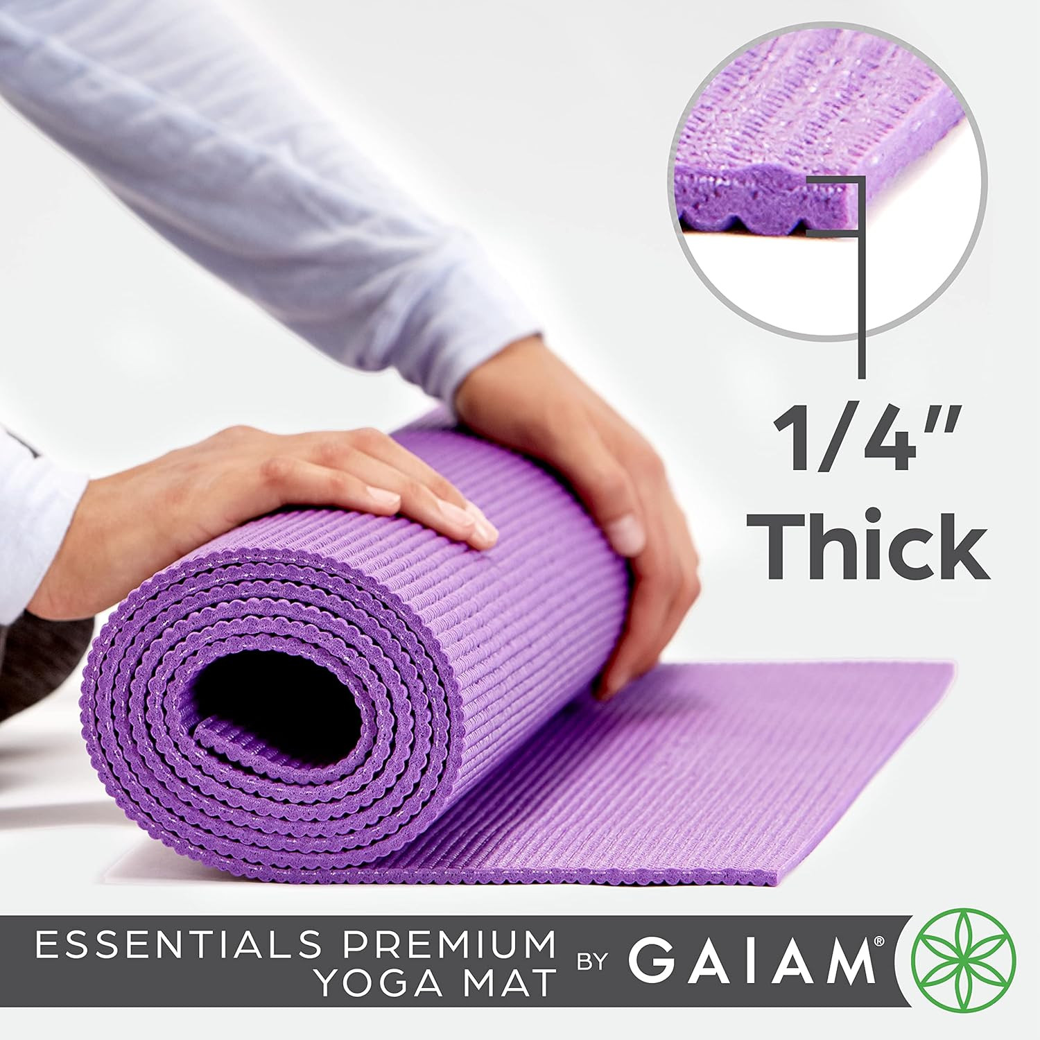 Premium Yoga Mat 72&Prime;x24&Prime; Non-Slip Fitness Exercise Mat w/ Carry Sling Strap 1/4&Prime;