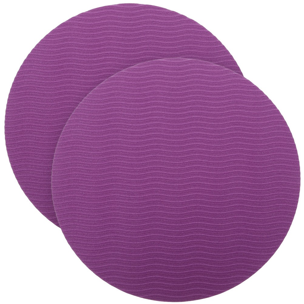 2Pcs Reusable Yoga Kneeling Pads Purple Tpe Rubber Cushion for Home Exercise