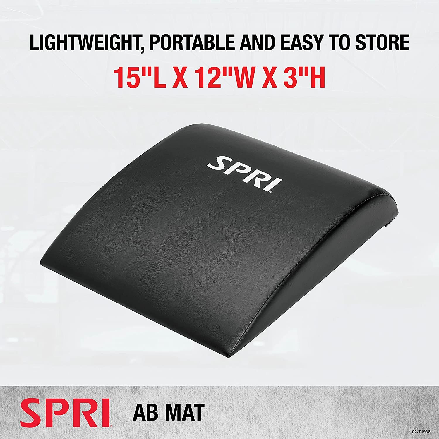 SPRI Ab Mat – Workout Accessory for Abdominal Exercises, Sit-Ups, Black