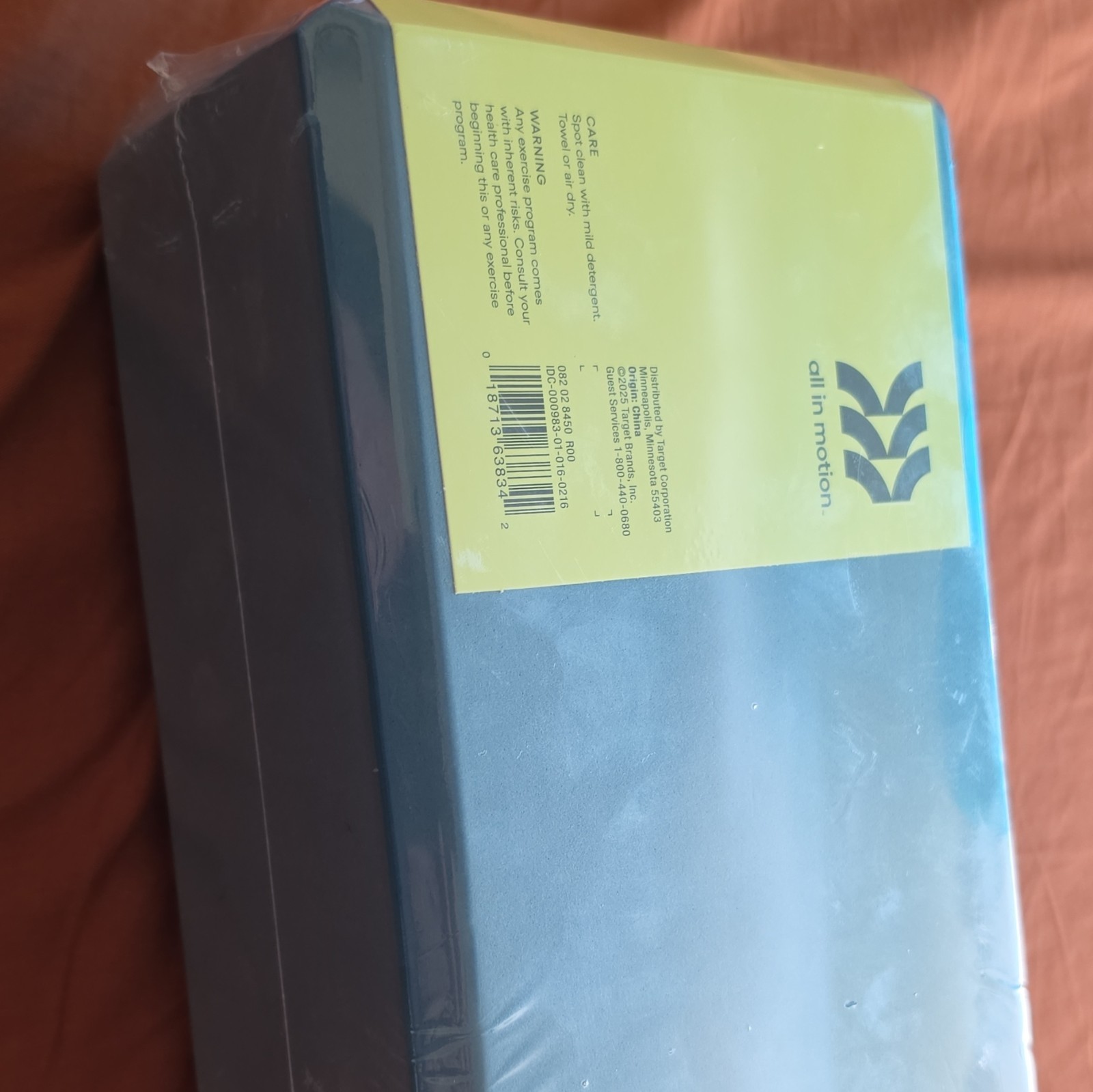 All in Motion Blue Foam Yoga Block Lightweight Unisex Adults 9 x 6 x 4 in