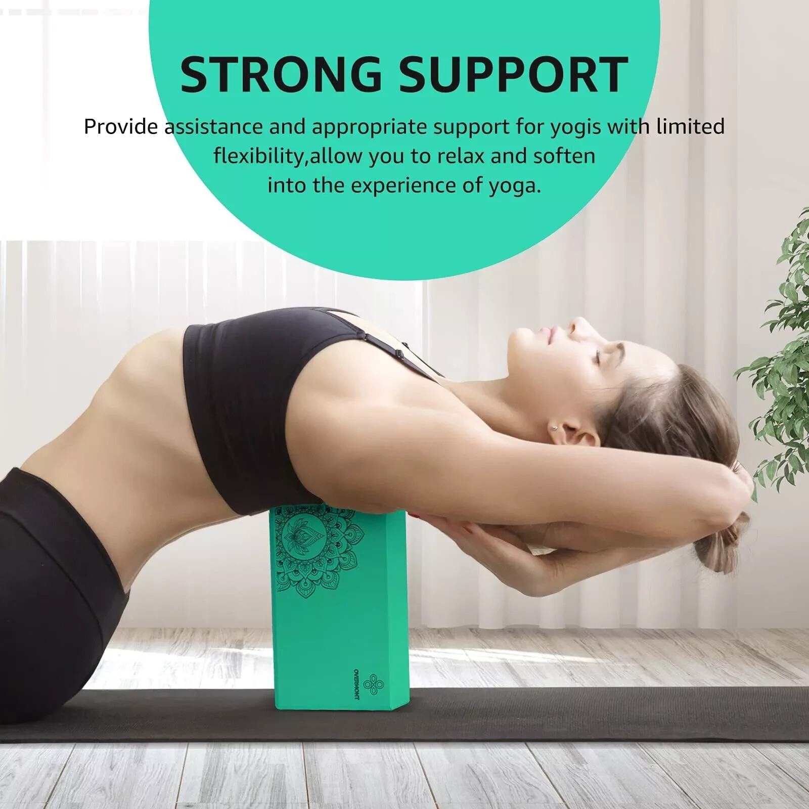 Yoga Block 2 Pack Supportive Latex-Free EVA Foam Soft Non-Slip Surface for Ge…