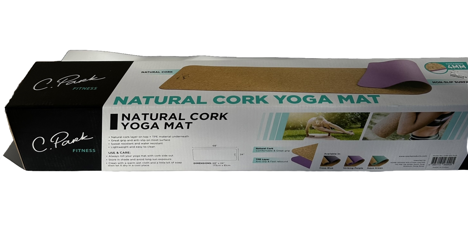 Natural Cork Yoga Mat, Thick Non Slip Mat for Yoga 4mm