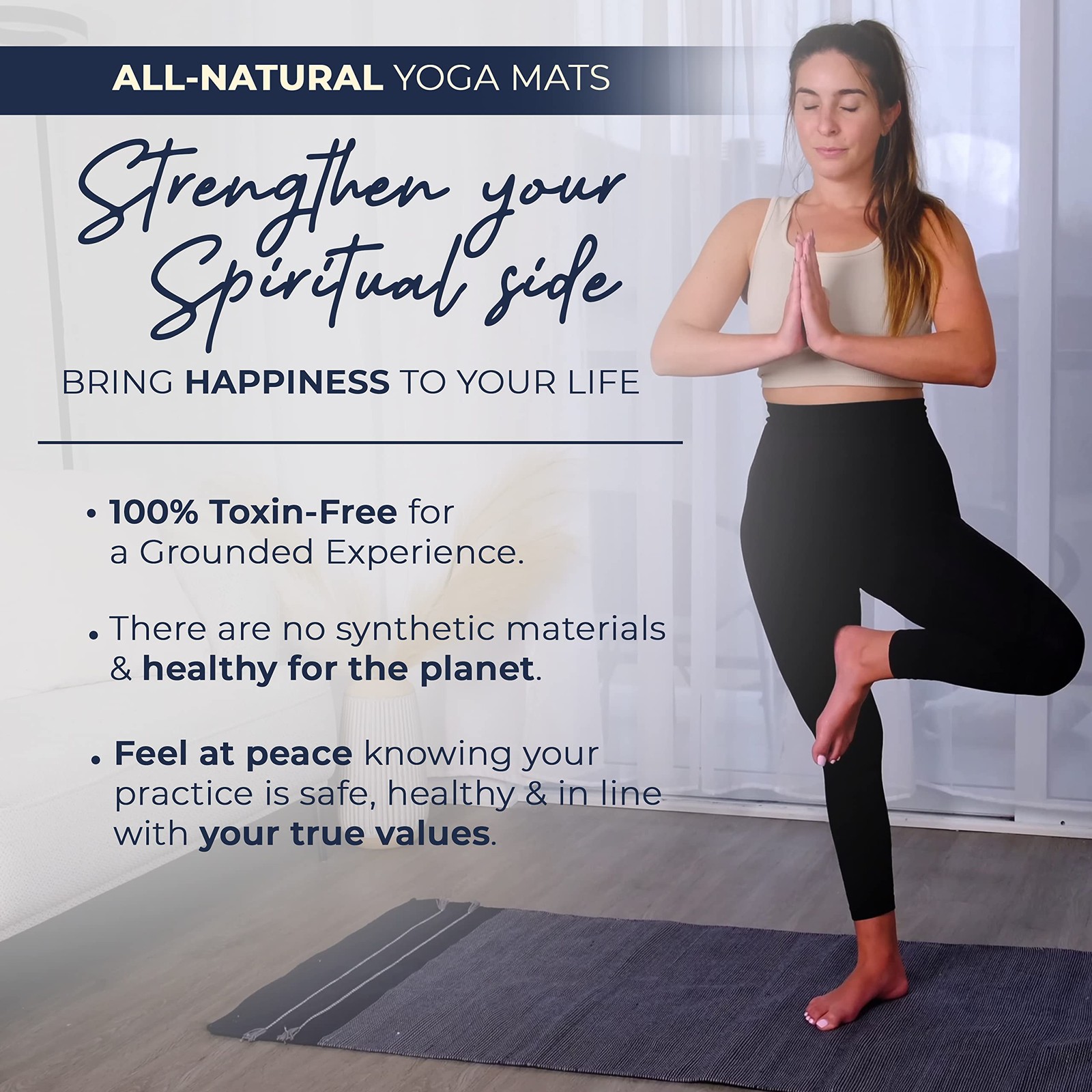 Handmade Organic Yoga Mat made with 100% Organic Cotton Yoga Mat – Natural Yo…