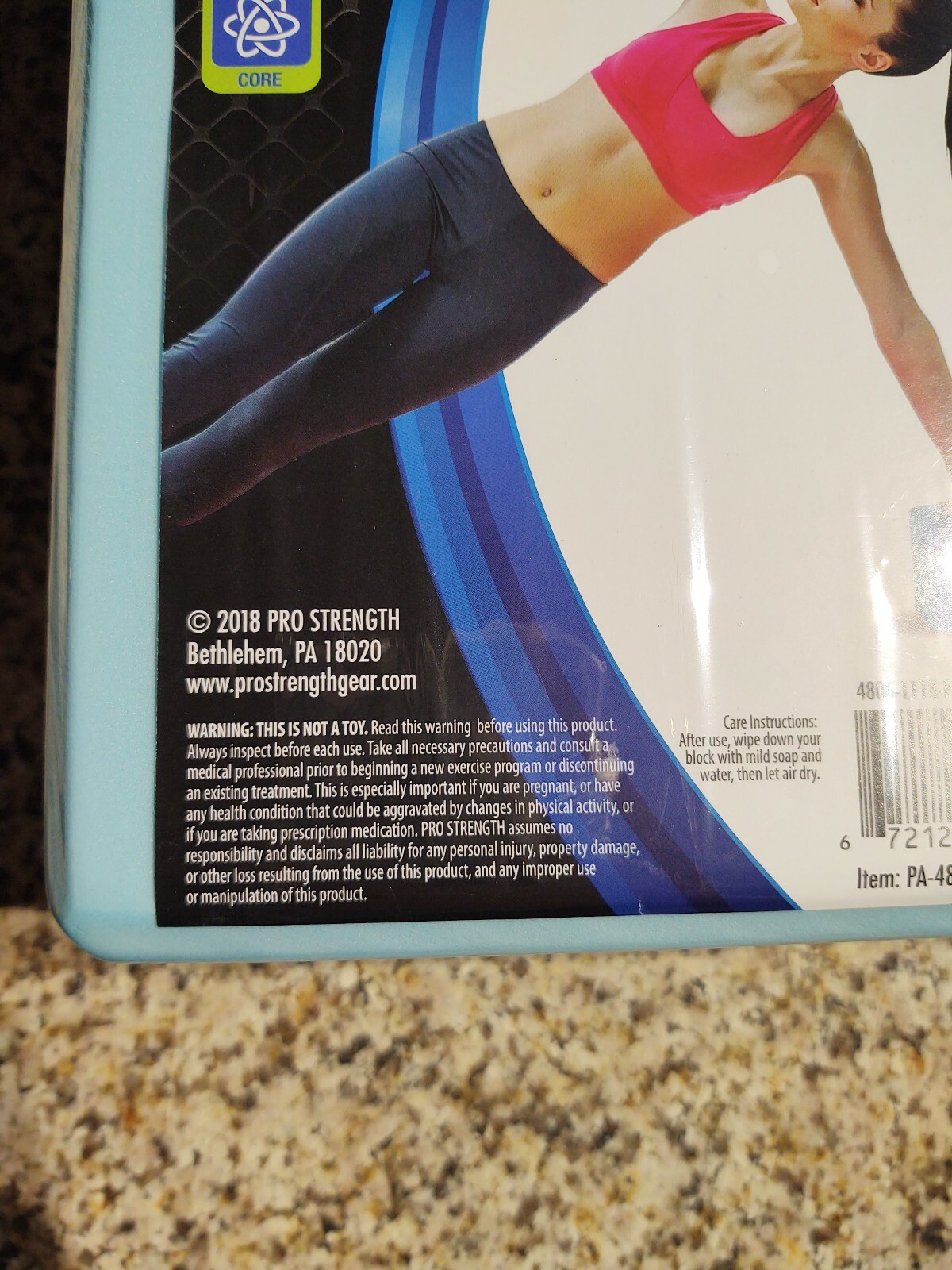 Yoga Block PRO-Strength Yoga Exercise Aqua Blue Foam Block 3&Prime;x 6&Prime;x 9&Prime; Lot of 2