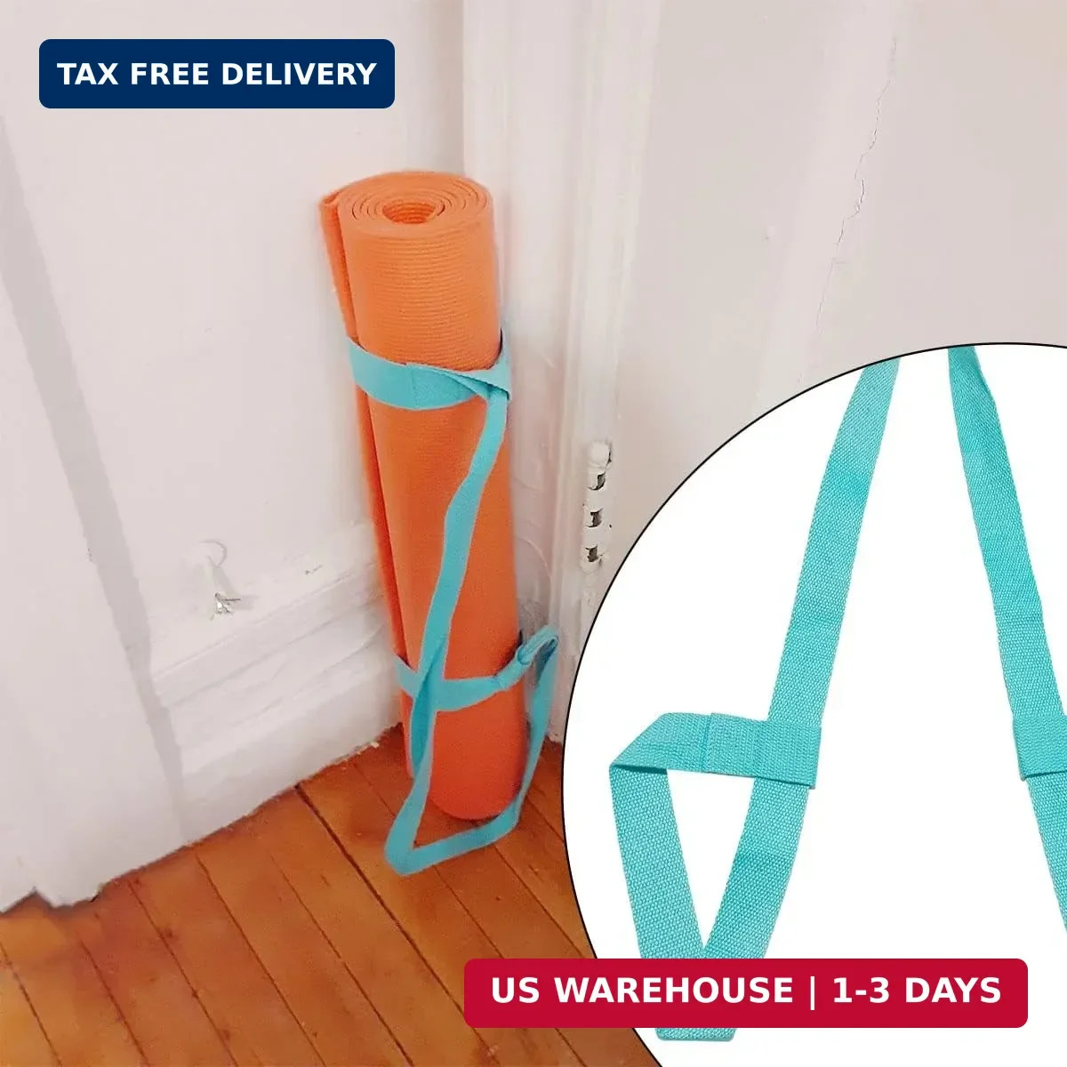 Tenalleys 1Pcs Adjustable Yoga Mat Strap Multi-Purpose Straps Easy-Cinch Yoga Ma