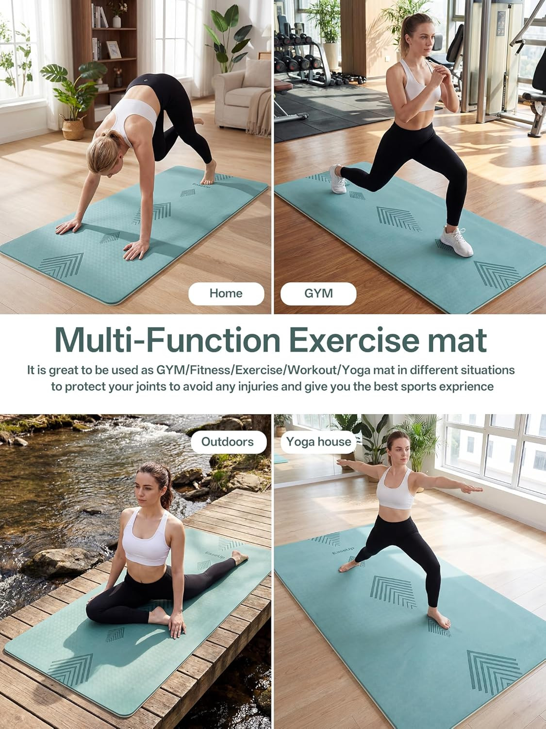 Extra Thick Non-Slip Yoga Mat 73&Prime;x35.5&Prime;, 10mm Pilates & Workout Mat