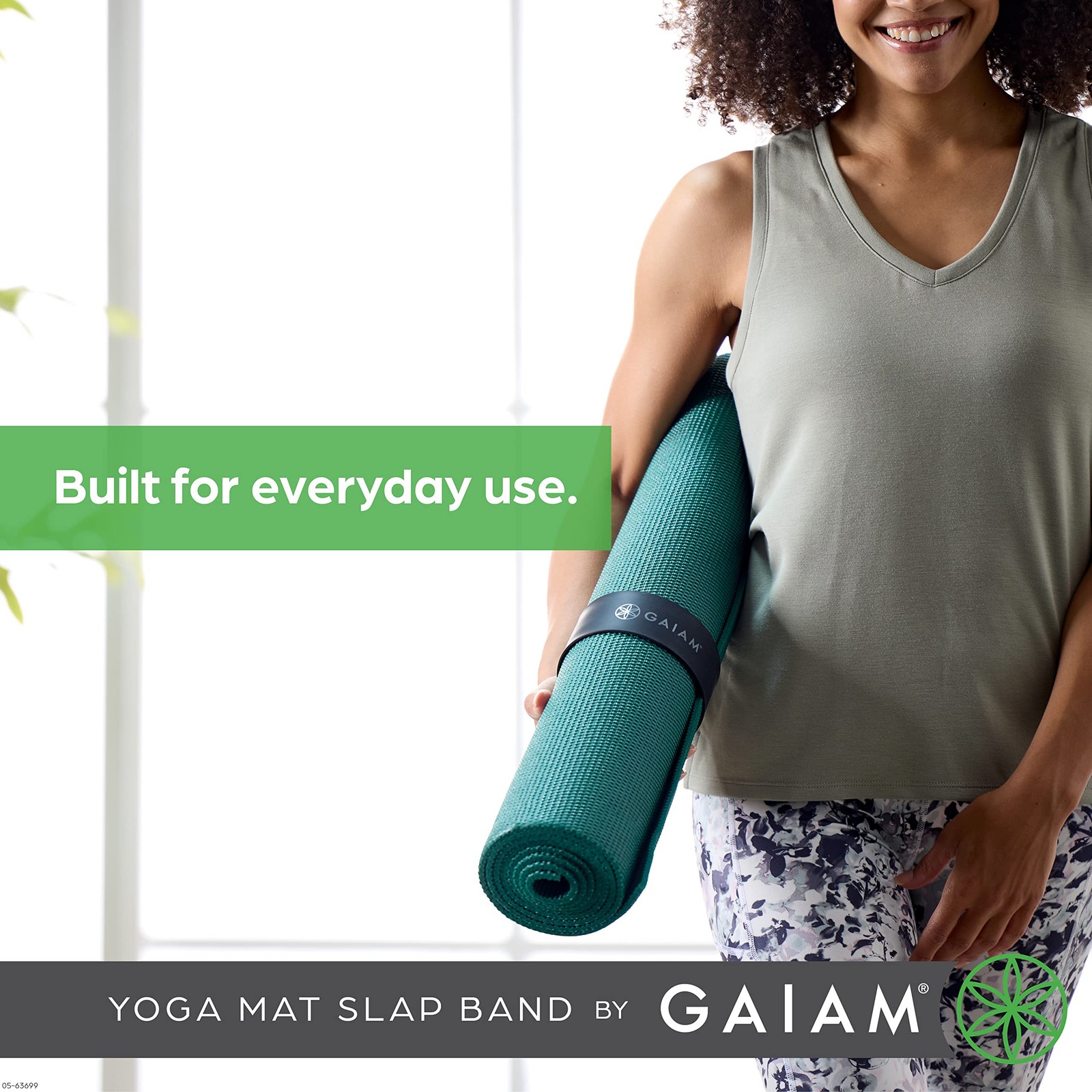 Gaiam Yoga Mat Strap Slap Band – Keeps Your Mat Tightly Rolled and Secure with