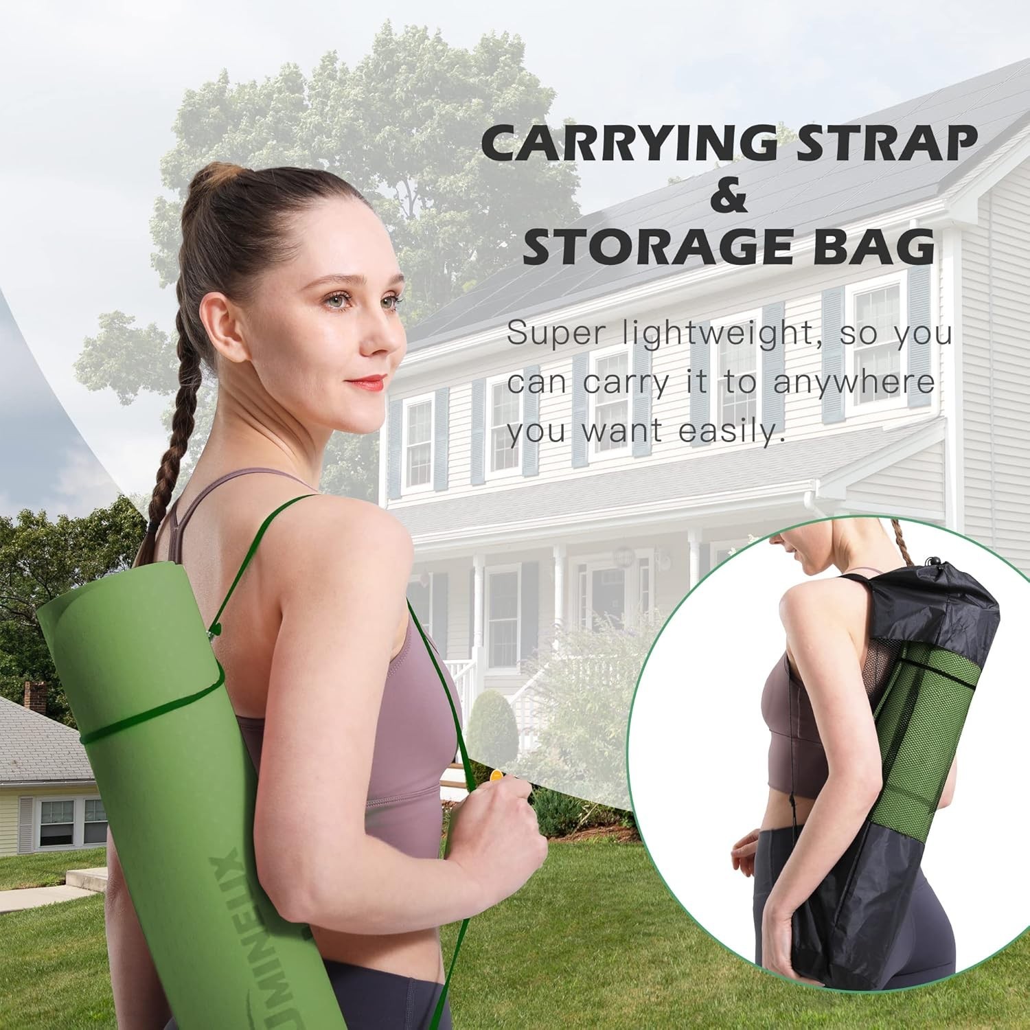 1/4&Prime; Thick Non-Slip TPE Yoga Mat with Carry Strap – Comfort Meets Durability