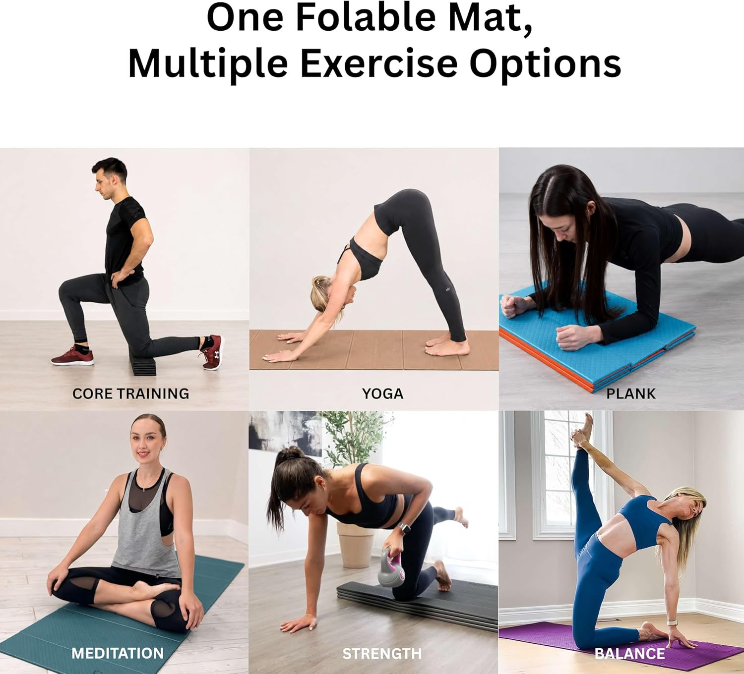 Foldable Yoga Exercise Mat – Lightweight, Anti-Slip, and Easy to Store for Yoga,