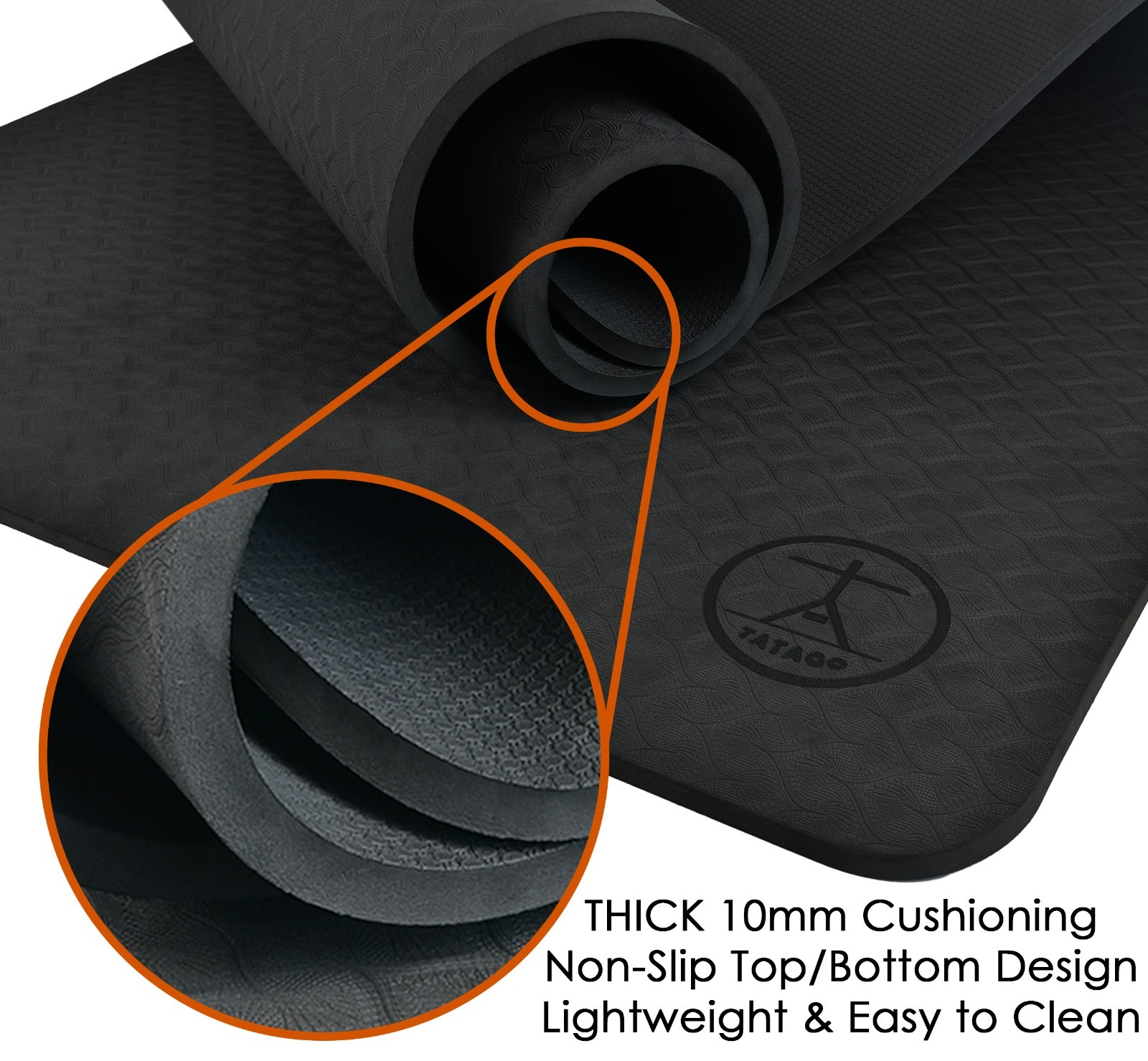 Tatago Large Yoga Mat Thick & Long for Home Workout. 84×30 (1/2 in) Exercise Mat