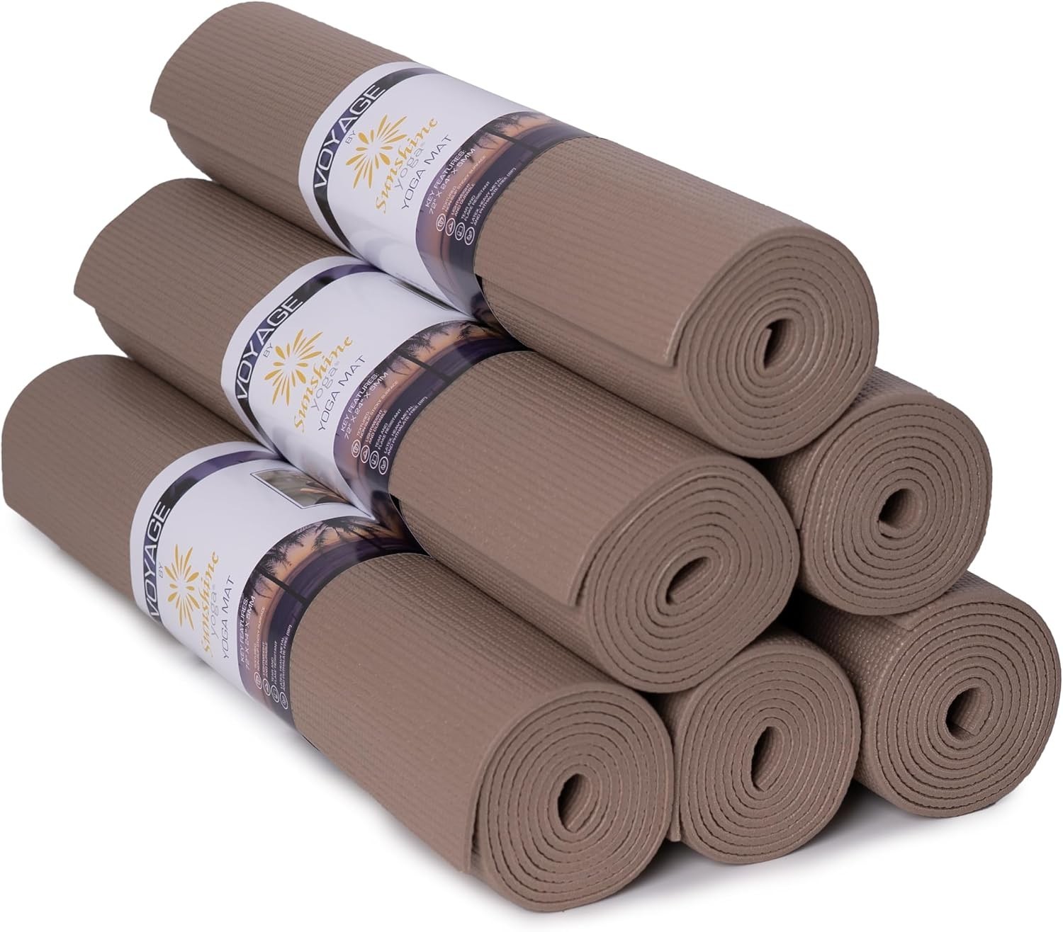 Voyage Yoga Mat 6 Pack 72&Prime; x 24&Prime; Professional Studio & Gym Bulk Yoga Mats 5mm US