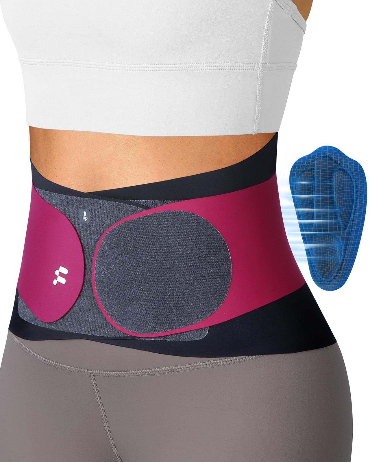 0.5mm Ultra Thin Back Brace with 3D Lumbar Pad, Seamless Yoga Fabric, Lightwe…