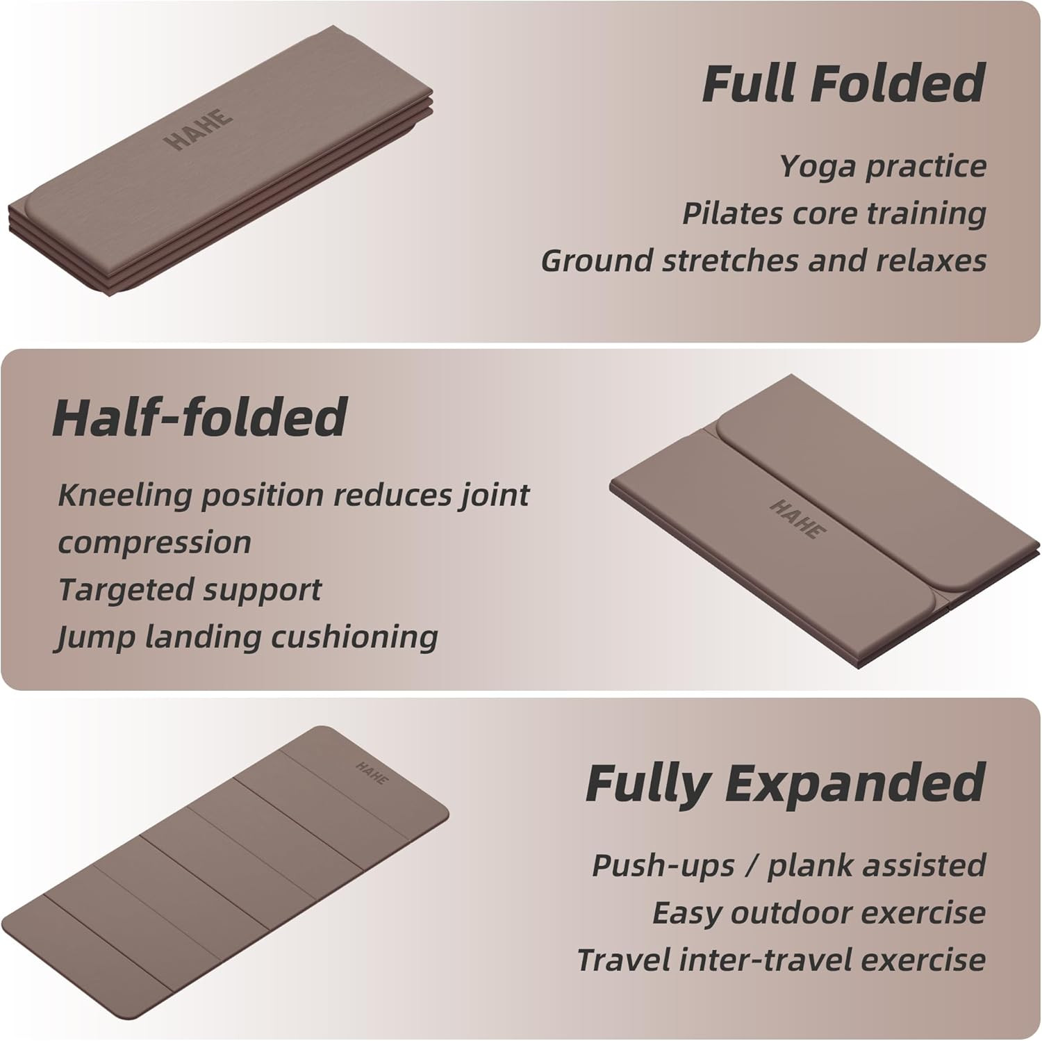 Portable Foldable Yoga Mat – Non-Slip, Thick for Home & Travel Workouts