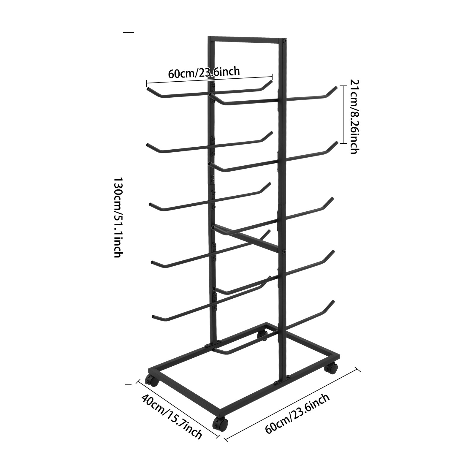 Yoga Mat Holder, Yoga Mat Storage Rack with 4 Wheels,Yoga Mats Organizer Shelf